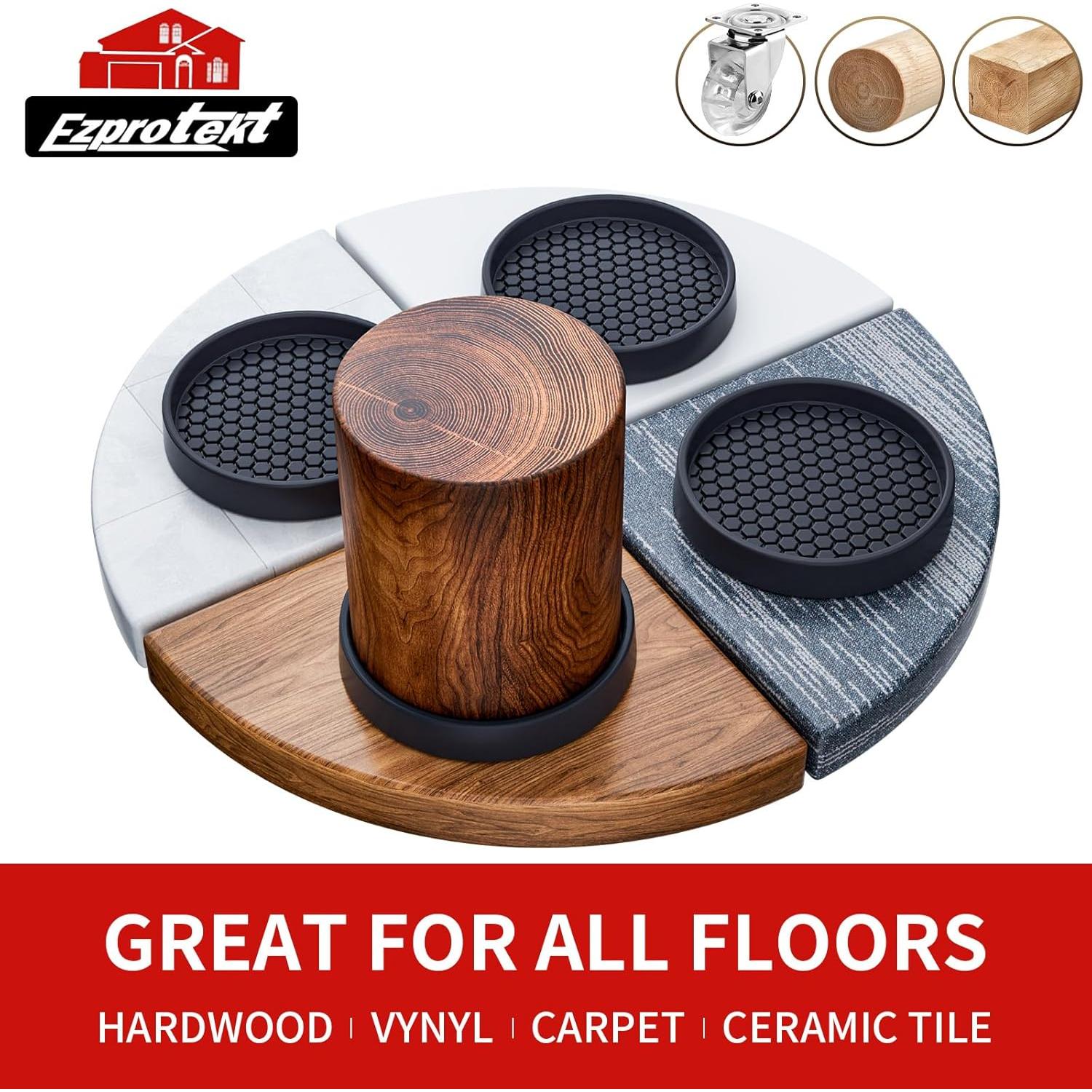 Almohadillas Antideslizantes Ezprotekt 8 Piezas 7.62 cm Negro