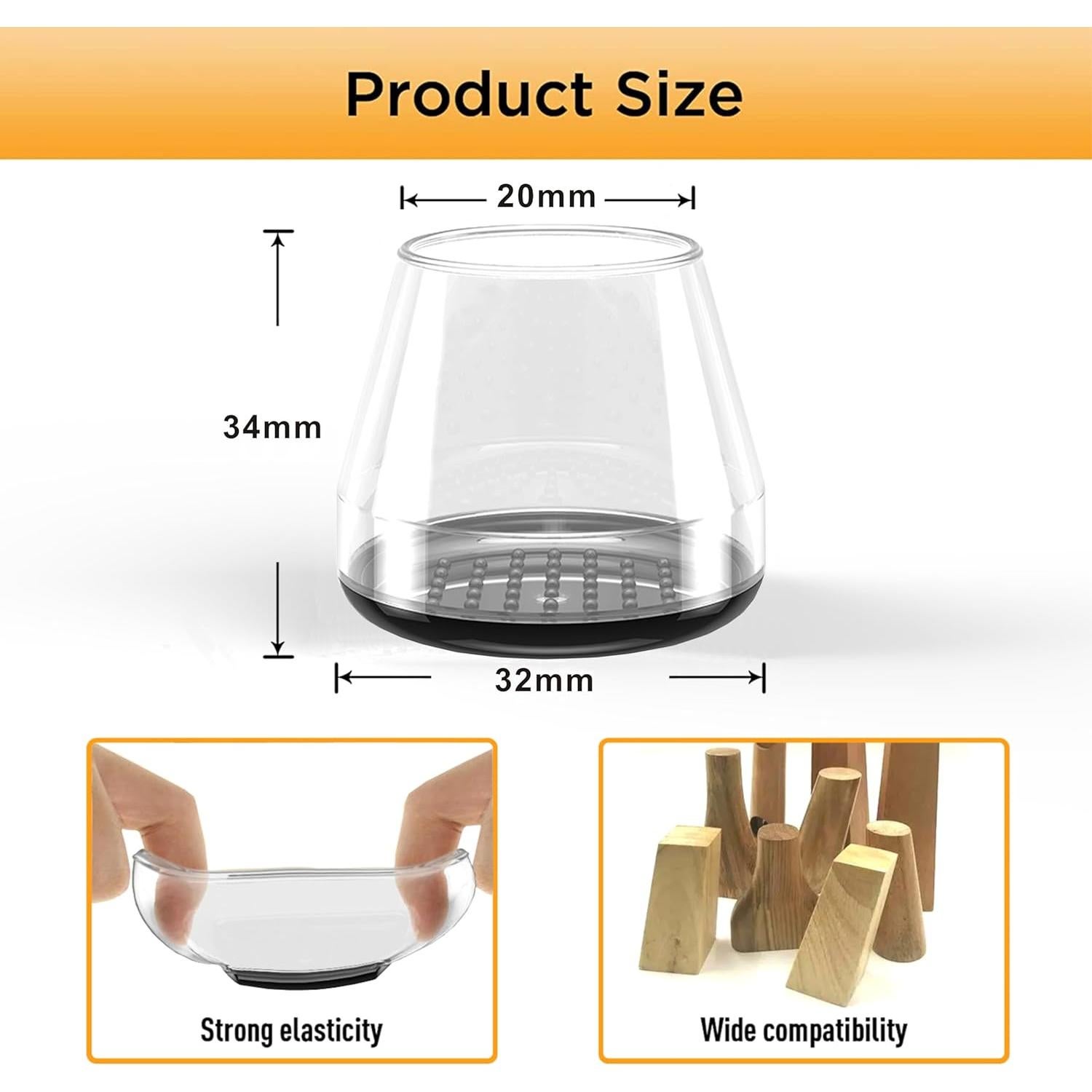 Deslizadores de Muebles CHWM 24 PCS para Alfombra Redondos