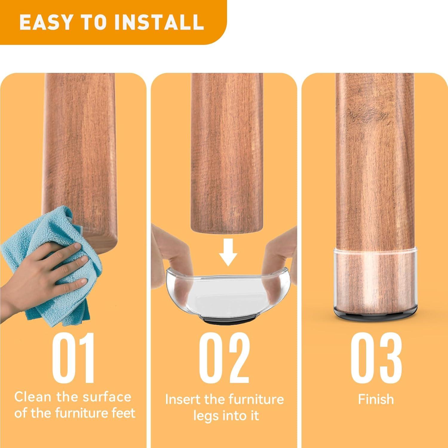 Deslizadores de Muebles CHWM 24 PCS para Alfombra Redondos