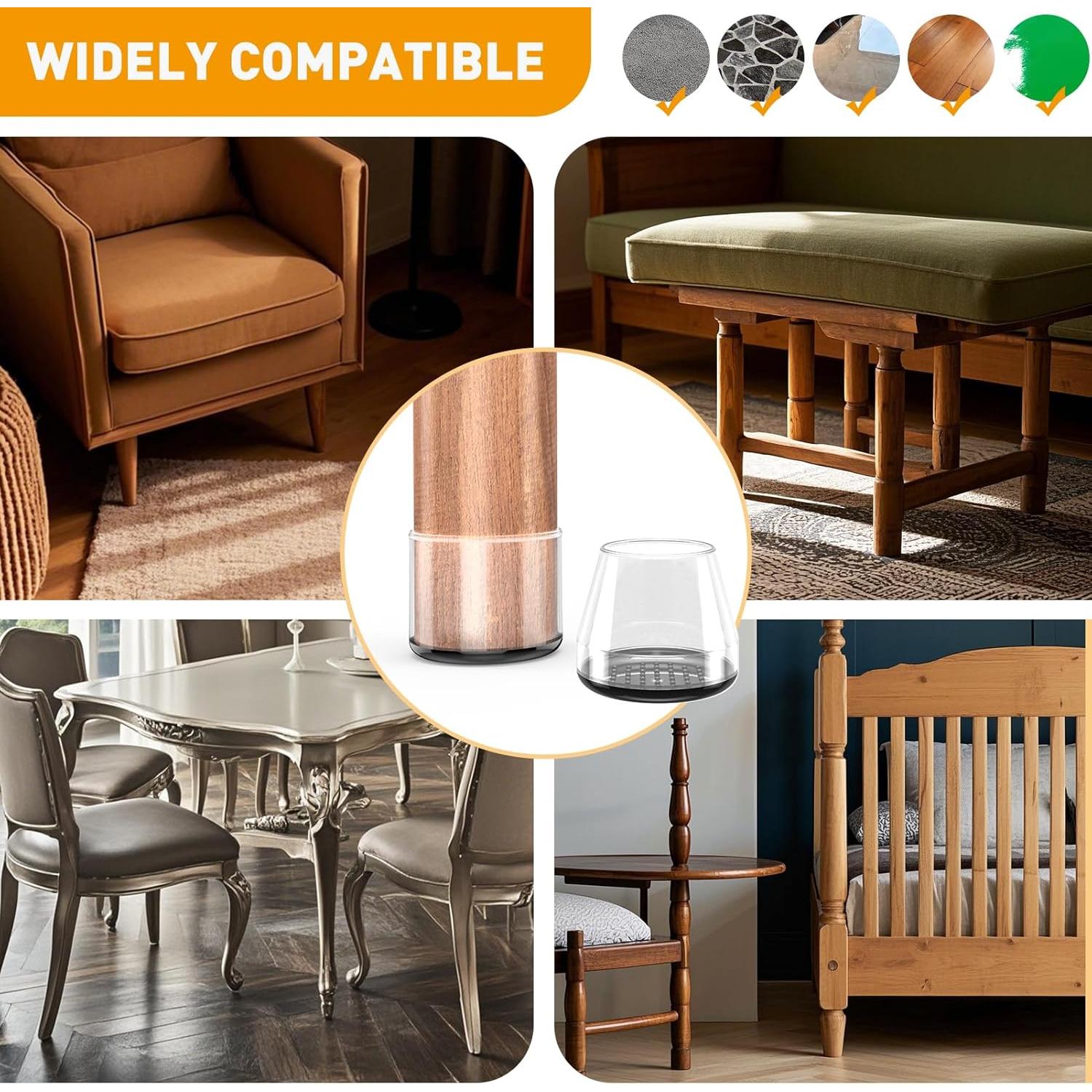 Deslizadores de Muebles CHWM 24 PCS para Alfombra Redondos