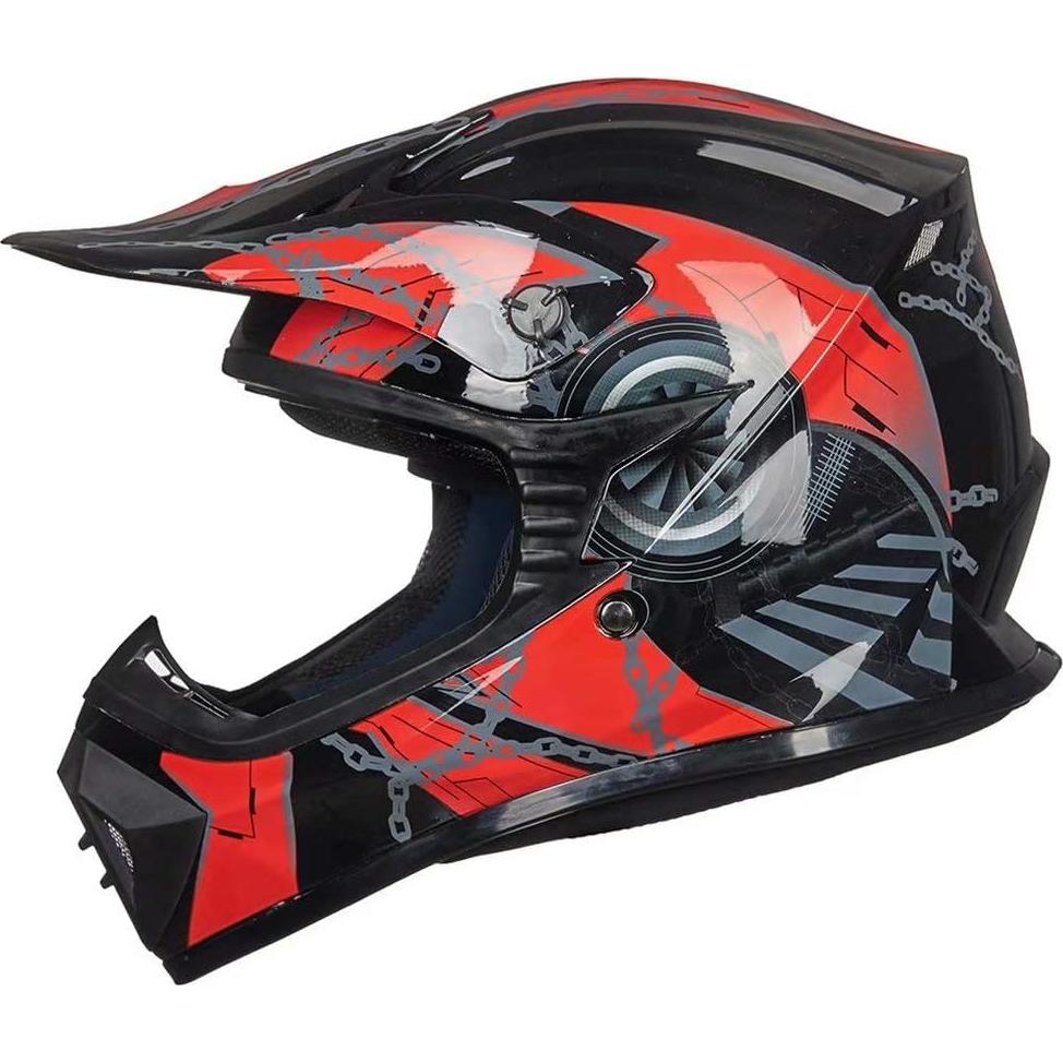 Casco ILM 128YS para Niños Motocross Rojo Negro Juvenil-S