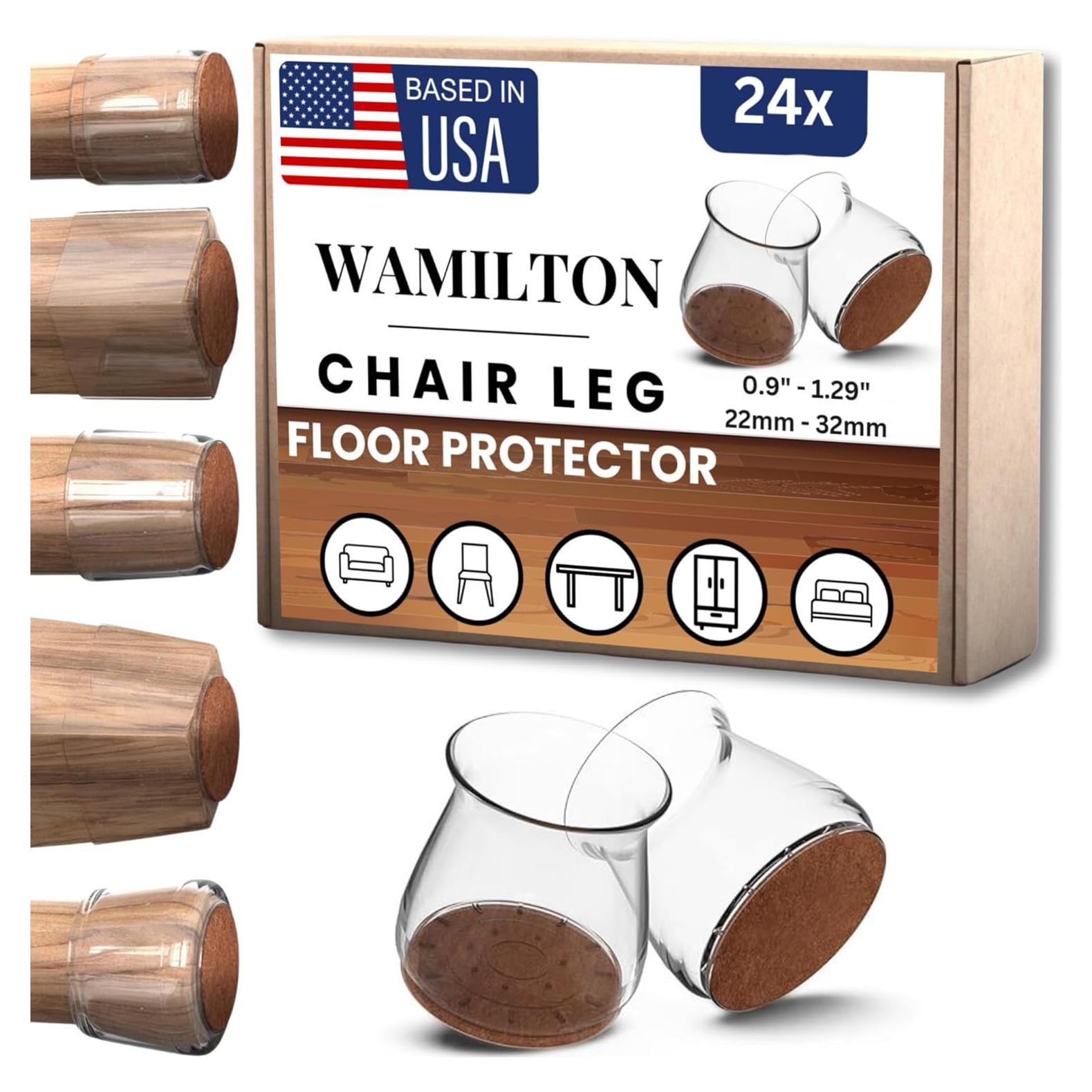 24 Protectores de Suelo para Patas de Silla Wamilton - Silicona