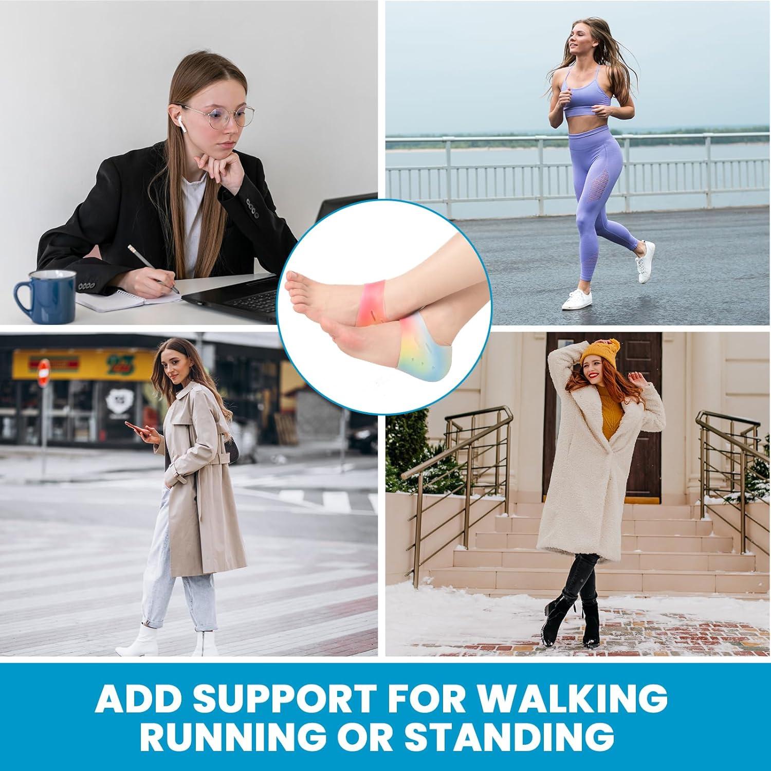 Protectores de Talón de Silicona Sumiwish - 2 Pares Arcoíris