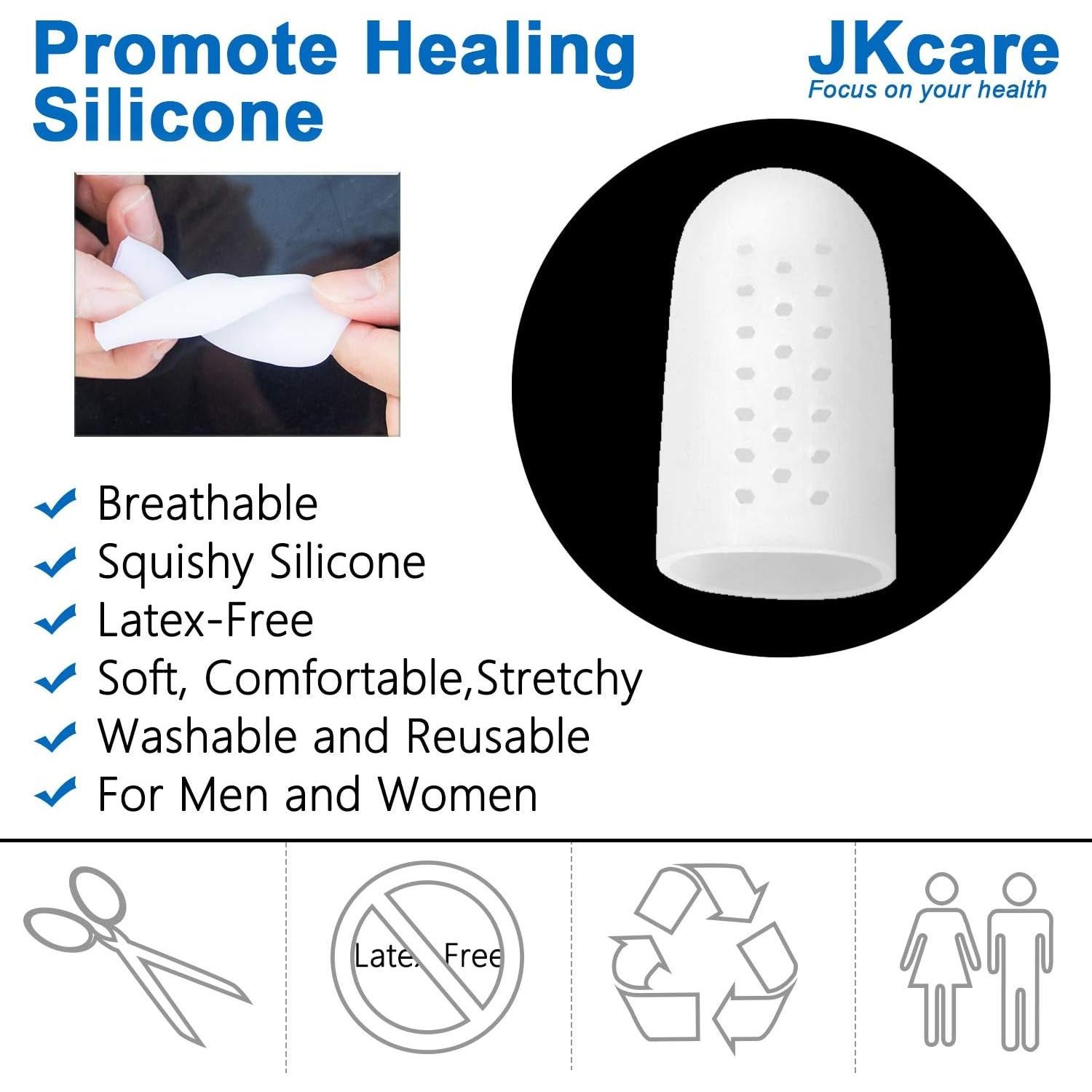 JKcare 10 Protectores de Dedos Grandes con Agujeros Transpirables