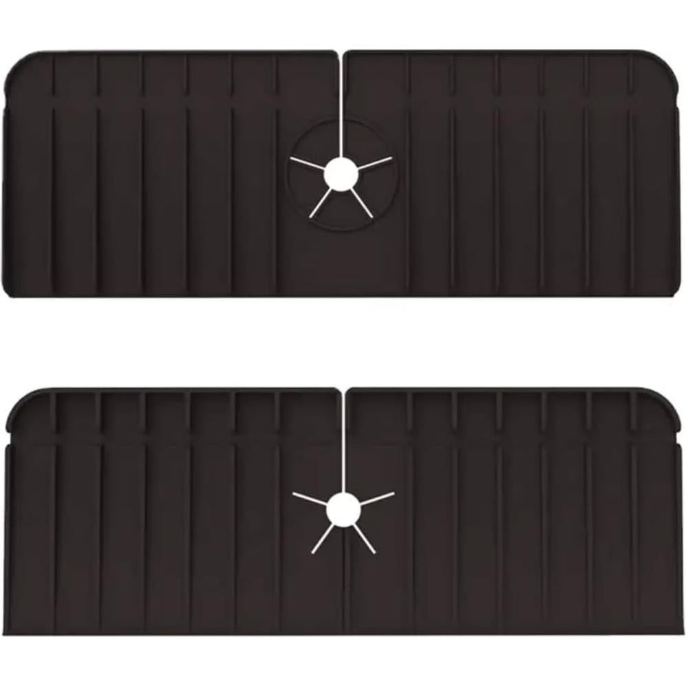 Alfombrilla de silicona para grifo GLPLAYQ - Negro 37.1x13.5 cm