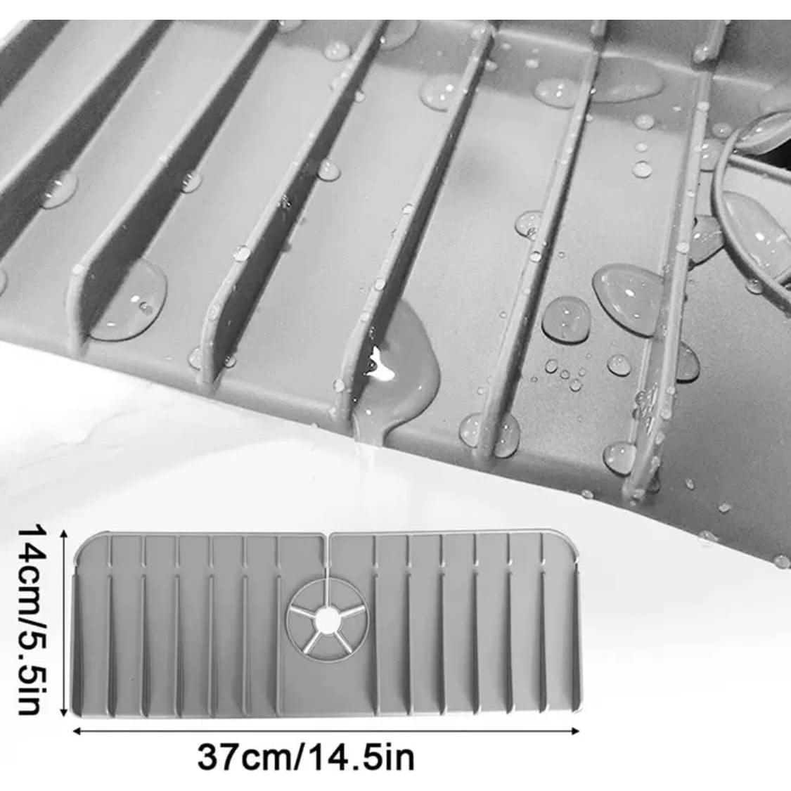 Alfombrilla de silicona para grifo GLPLAYQ - Negro 37.1x13.5 cm