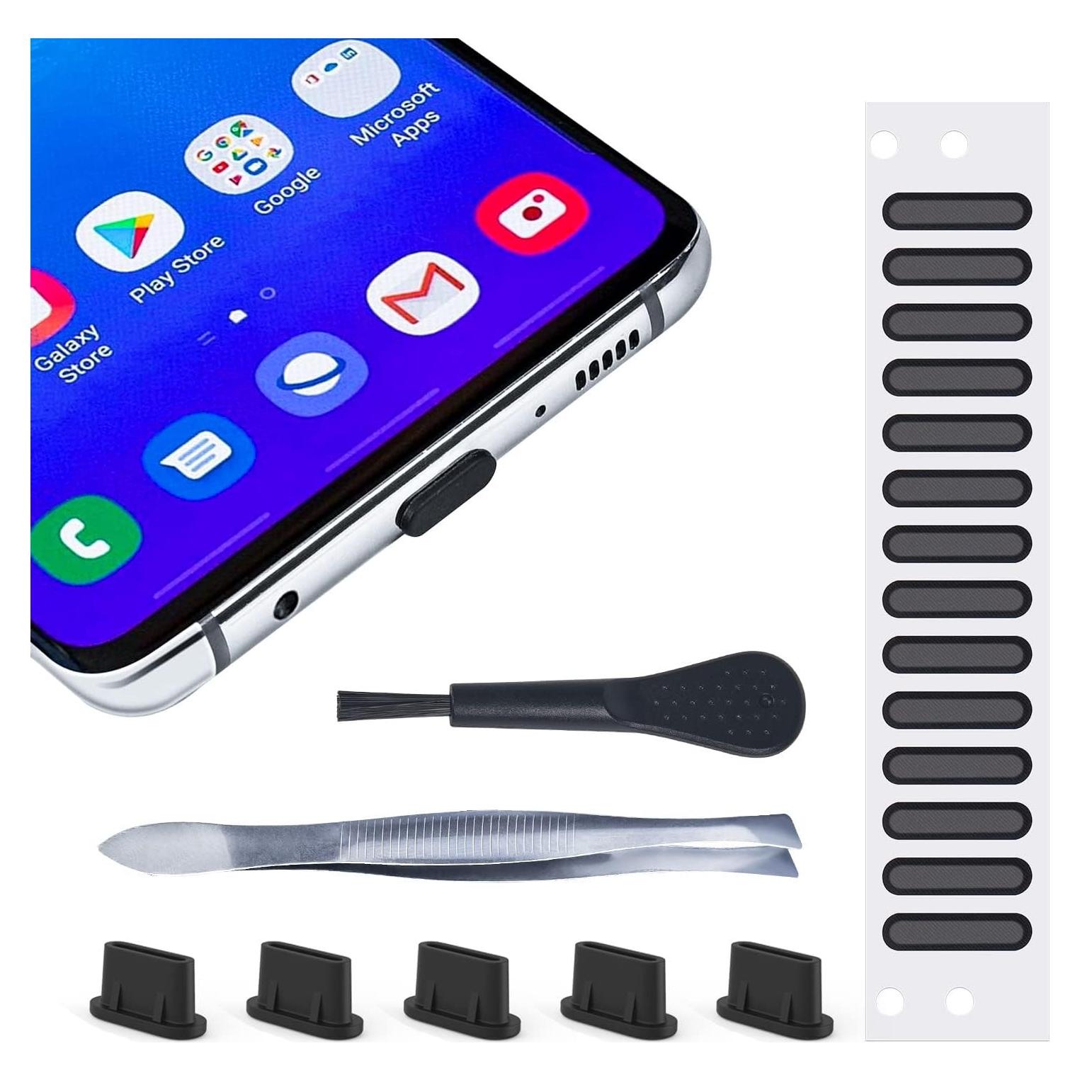 Set 5 Tapones Anti Polvo USB C + Pegatinas Altavoz - imComor