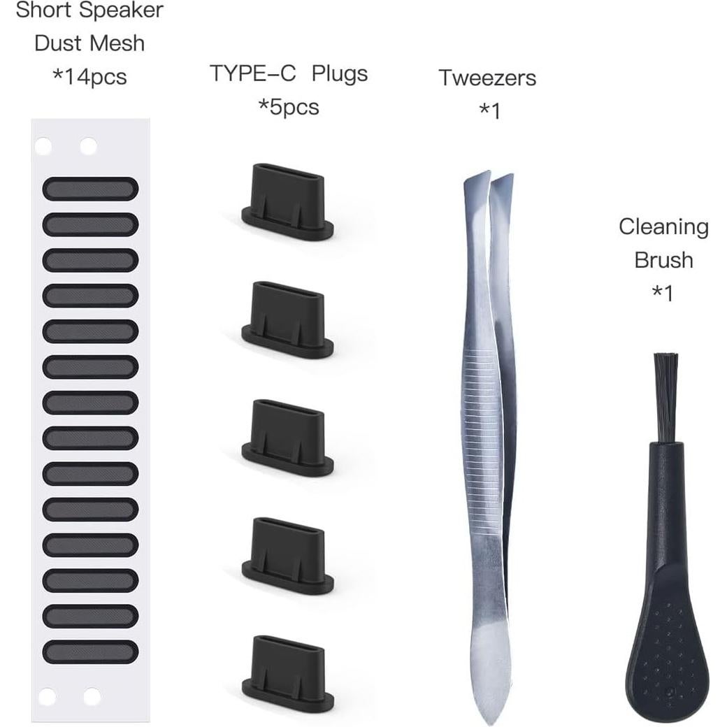 Set 5 Tapones Anti Polvo USB C + Pegatinas Altavoz - imComor