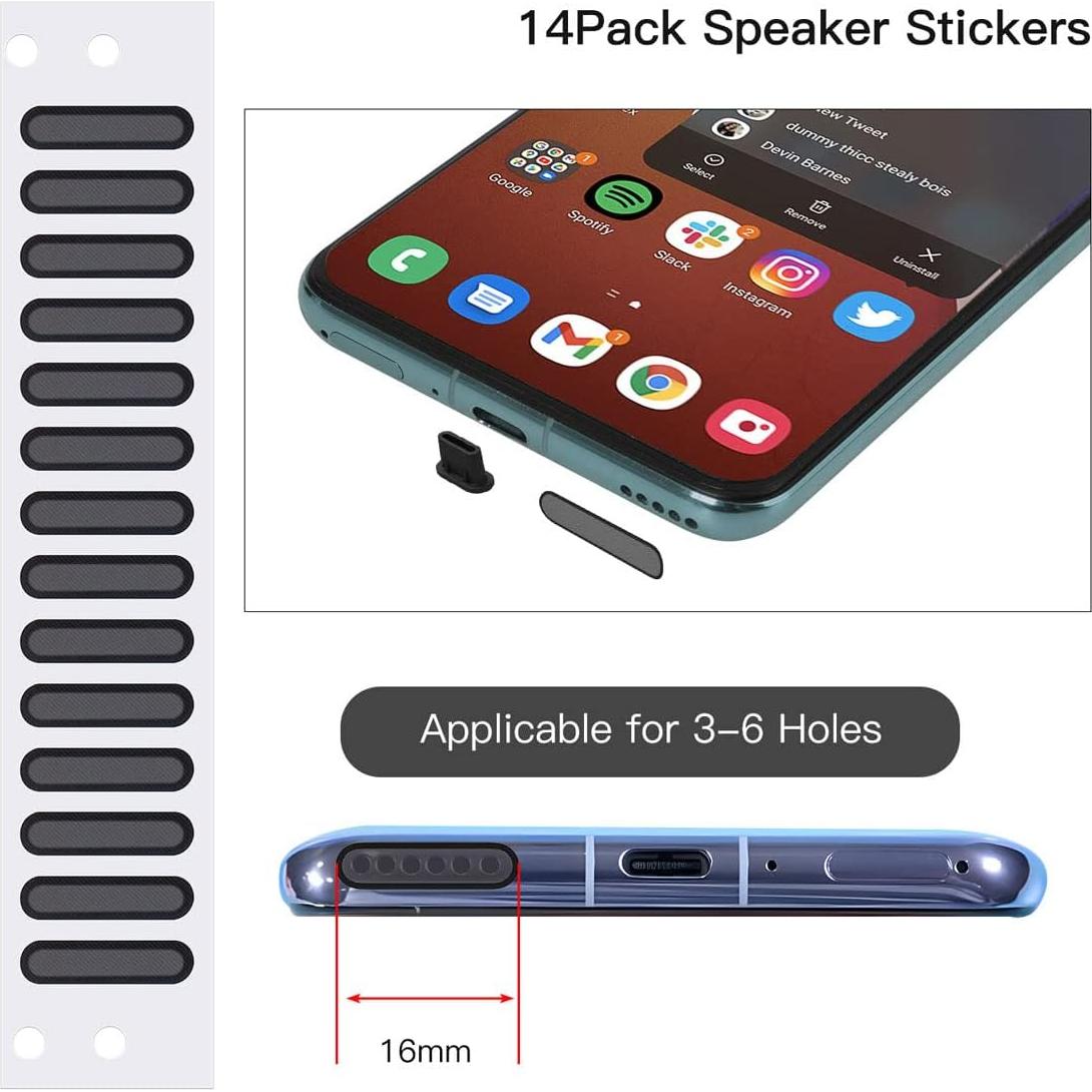 Set 5 Tapones Anti Polvo USB C + Pegatinas Altavoz - imComor