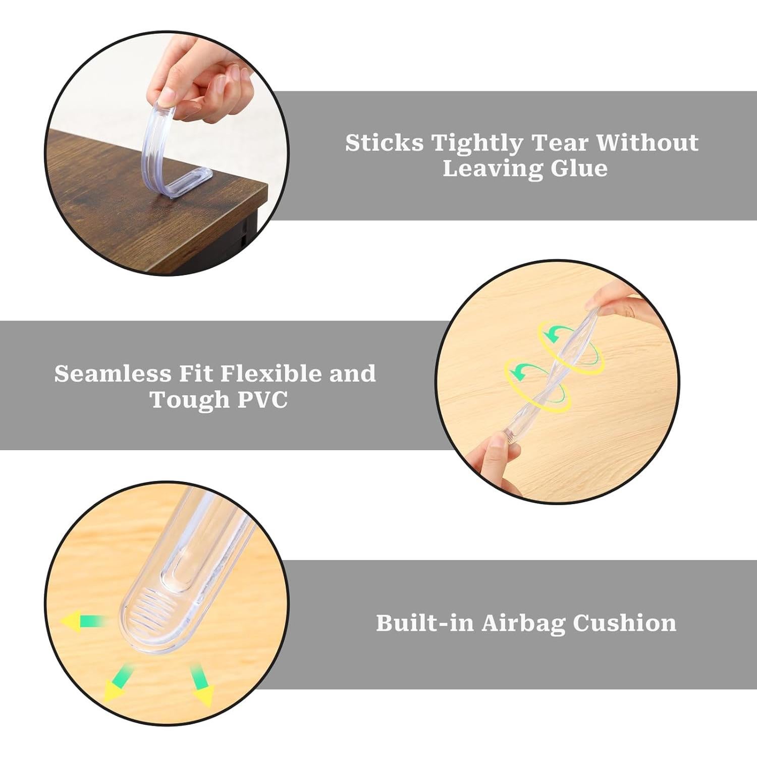 Protector de Pared de Silla MOZEAT LENS - 6 Bumpers Transparentes de PVC