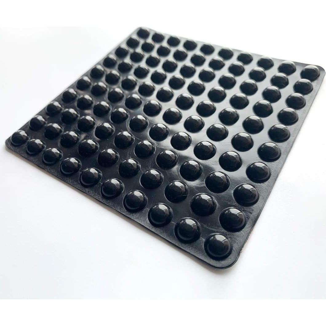 Paquete de 100 Almohadillas Adhesivas de Silicona para Muebles - Negro
