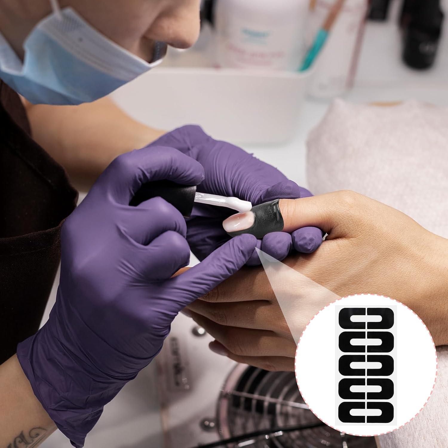 100 Protectores de Esmalte de Uñas YUXIANLB - Silicona Negra