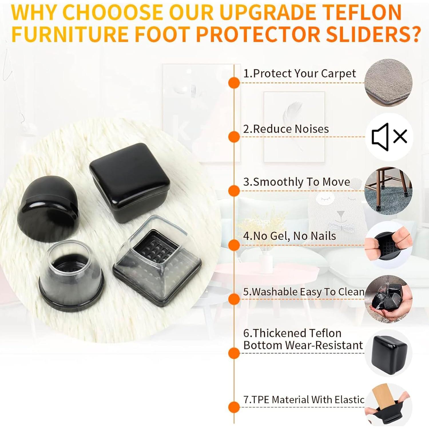 Deslizadores de Muebles GAGUIUP 16PCS Redondos XL 3.5cm