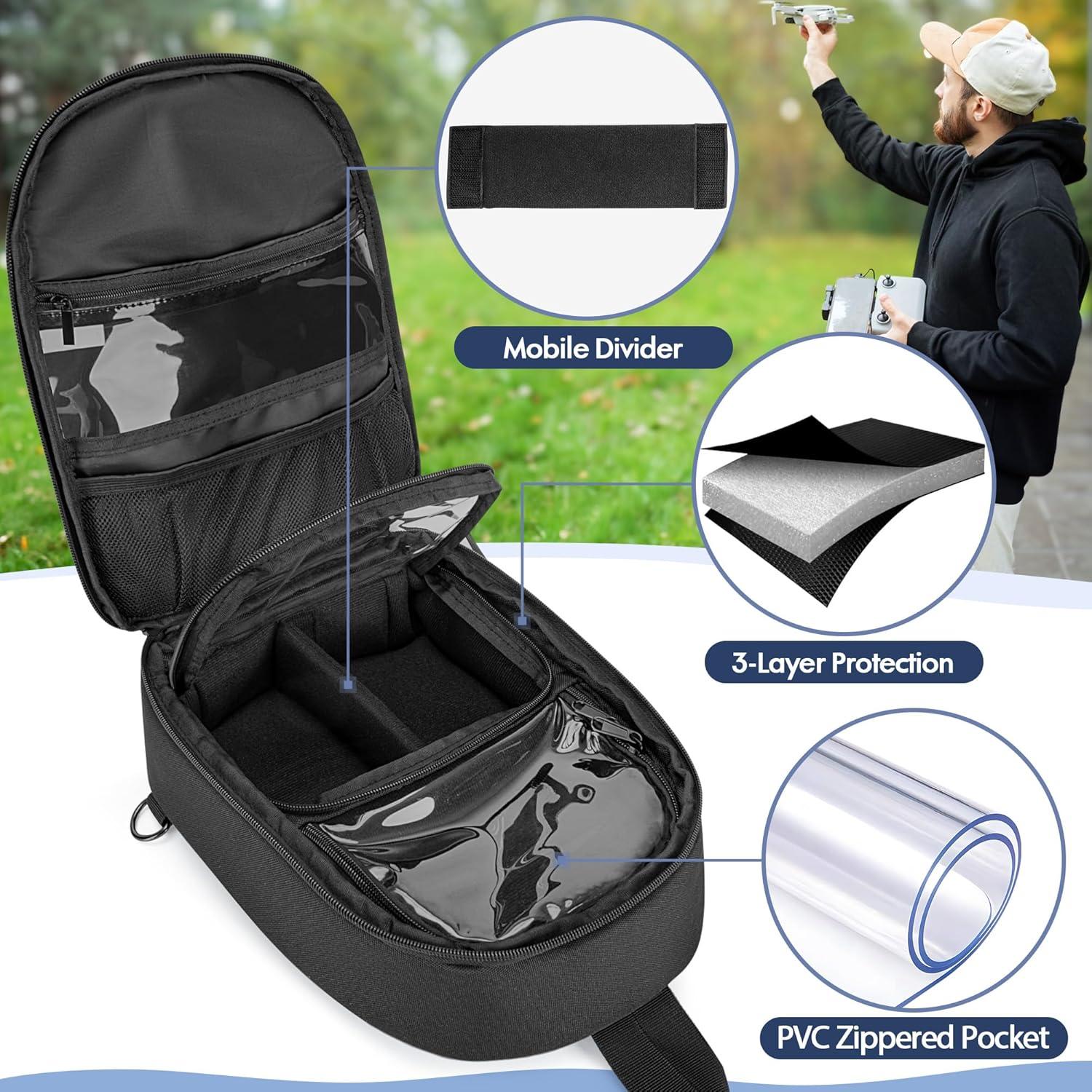 Funda de Transporte PGmoon para Dron DJI Mini 3/4 Pro - Organizador