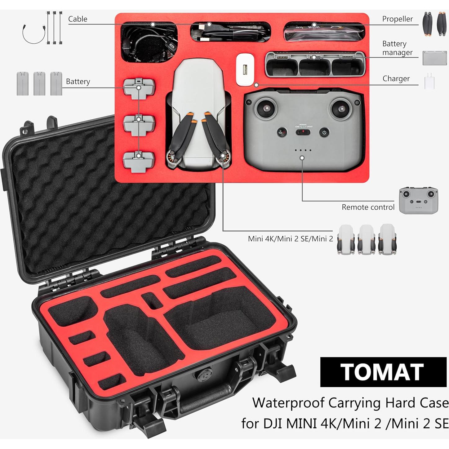 Funda Dura Impermeable Tomat para DJI Mini 2 / Mini 4K - Accesorios