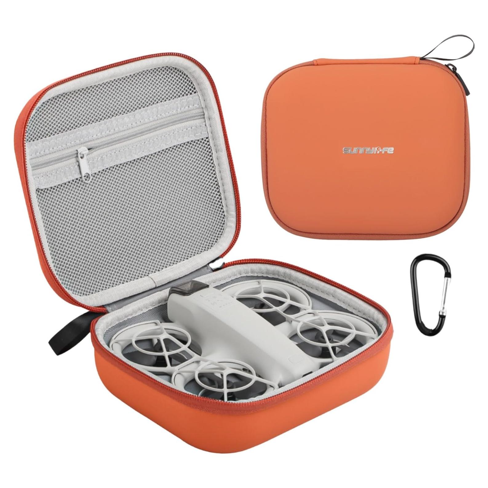 FPVtosky Carrying Case for DJI Neo - Portable Travel Storage Bag for Drone Accessories (Orange)