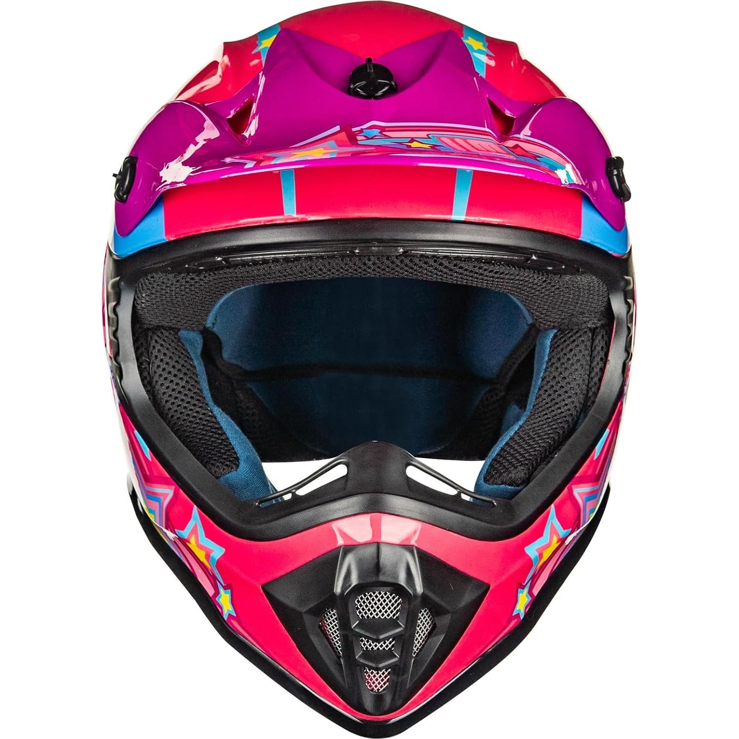 Casco ILM 128YS para Niños Motocross Rosa Pony Juvenil