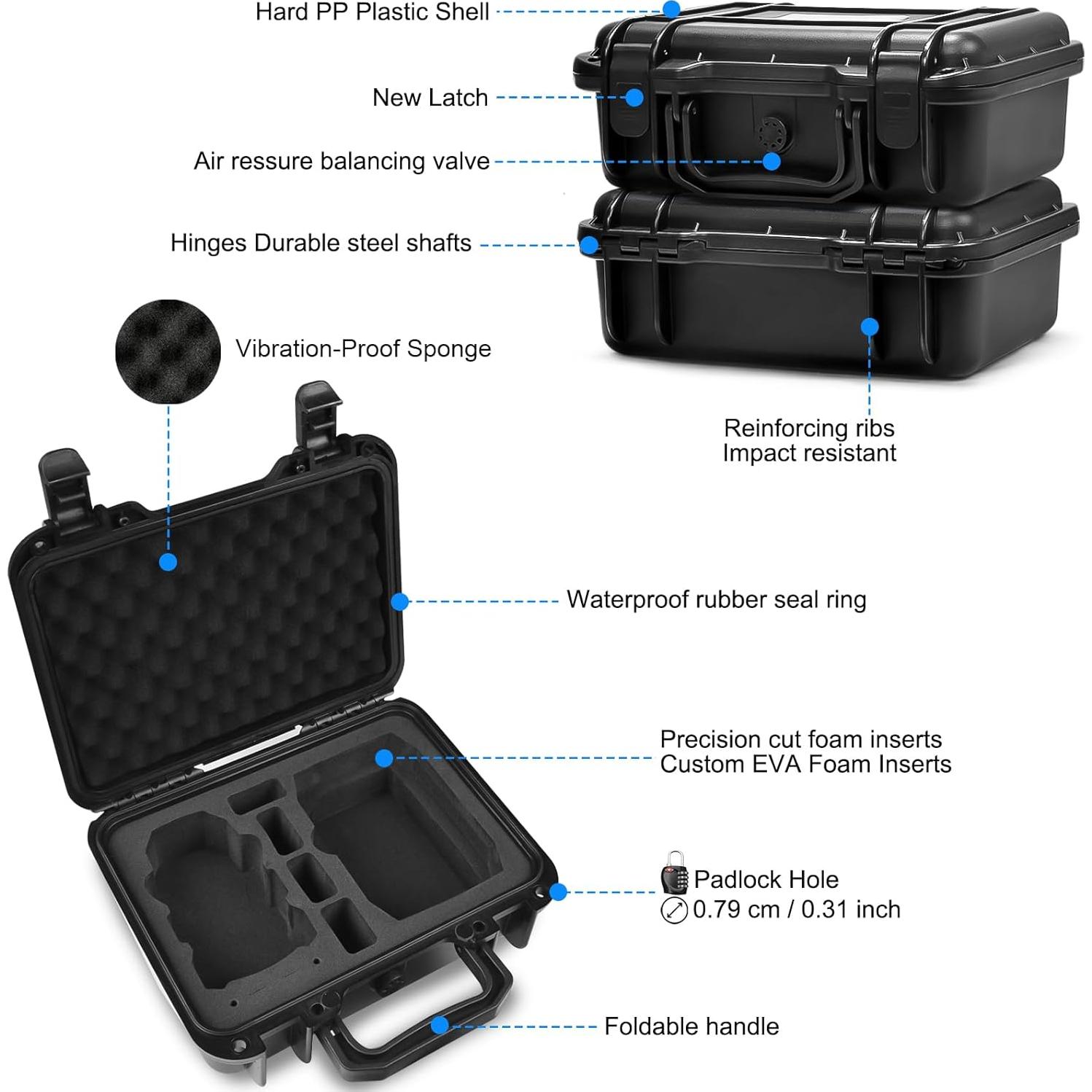 Funda Dura Impermeable Lekufee para DJI Mini 2 SE y Accesorios