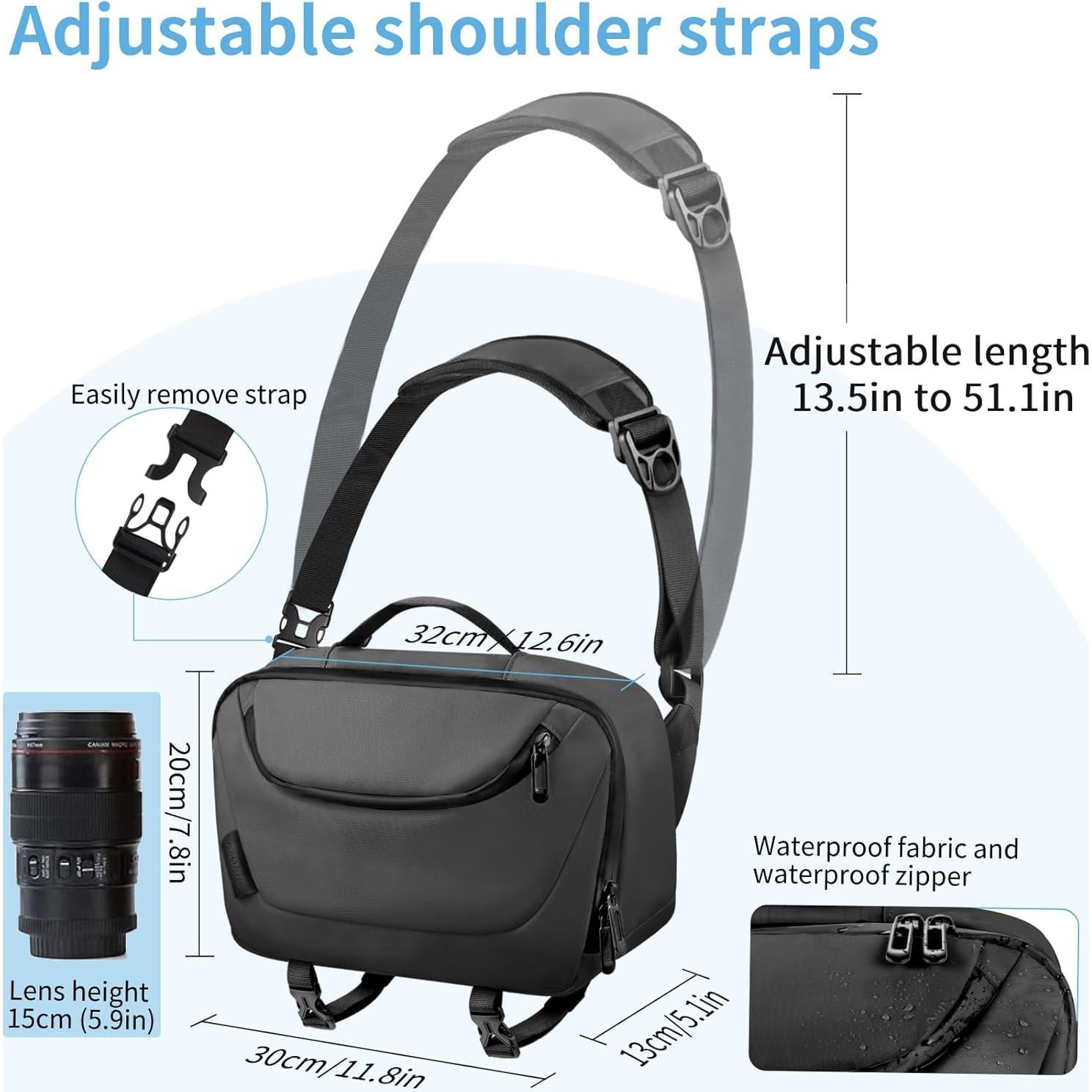 Bolsa de Mensajero TAAOKA para Cámara DSLR/SLR Impermeable