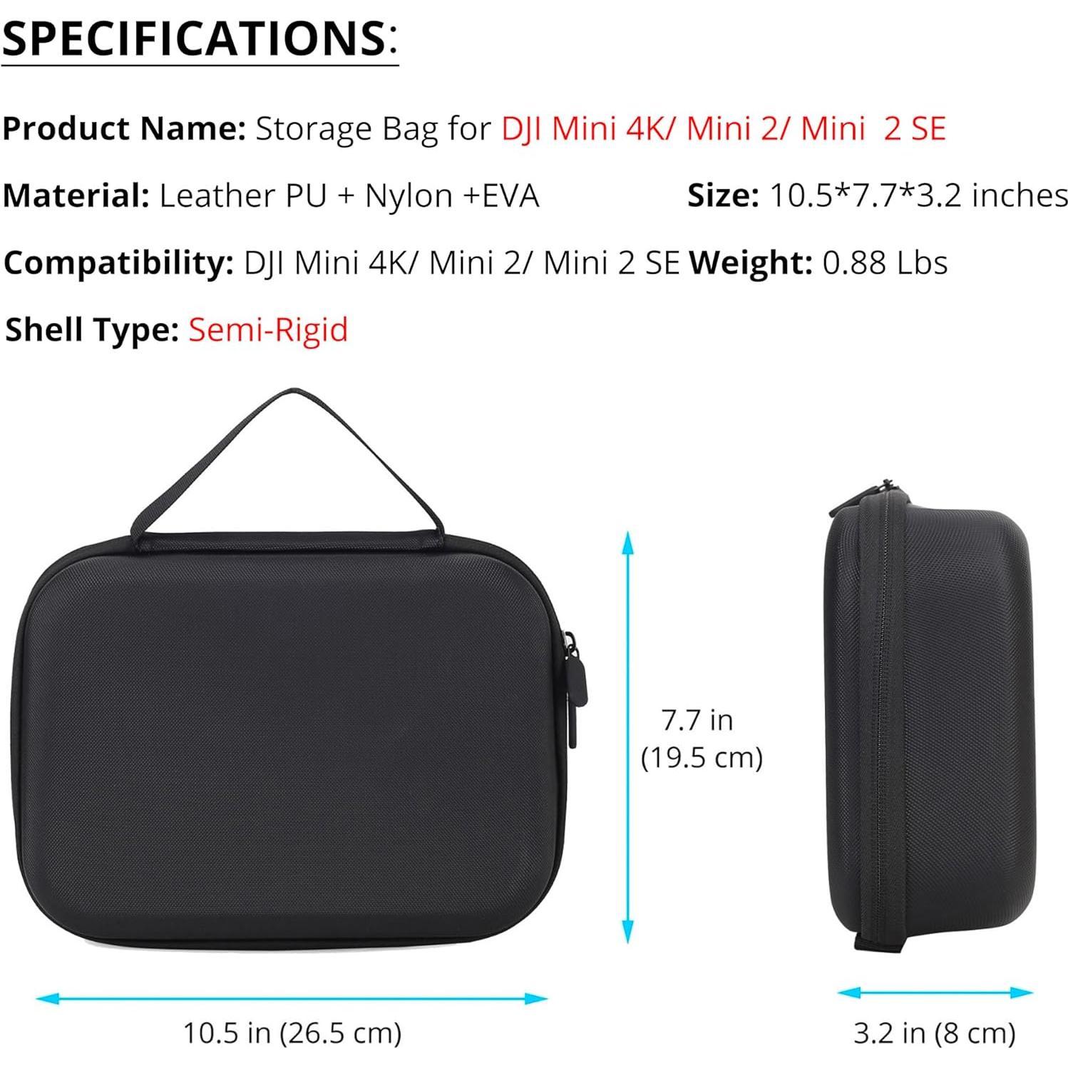 Funda de Transporte PONYRC para DJI Mini 4K y Mini 2 - Ligera y Resistente