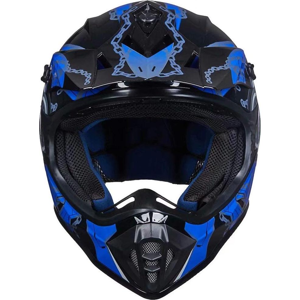 Casco ILM para Motocross Juvenil-P Azul Negro Modelo 128YS