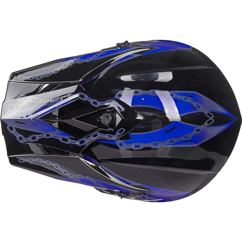 Casco ILM para Motocross Juvenil-P Azul Negro Modelo 128YS