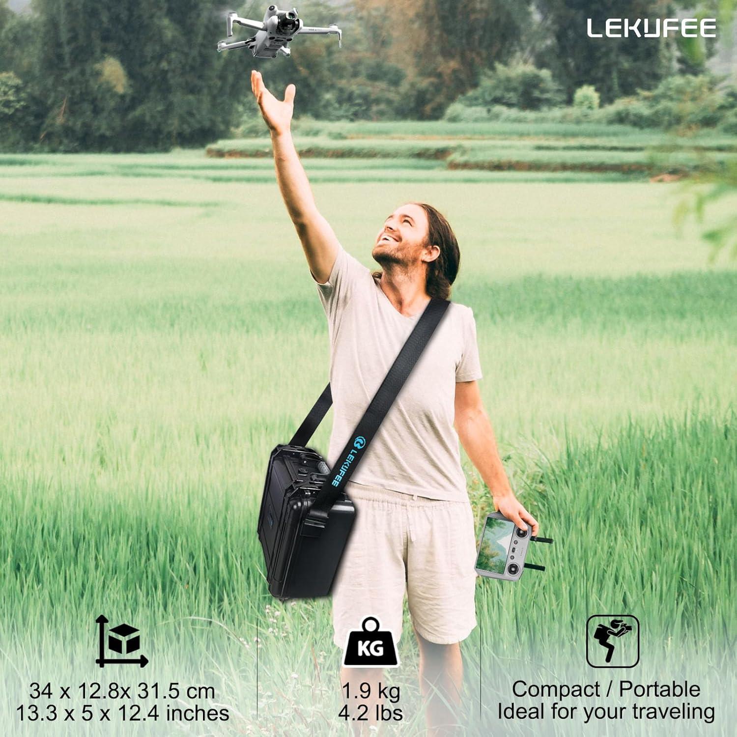 Funda Dura Impermeable Lekufee para Drones DJI Mini 4 Pro/3