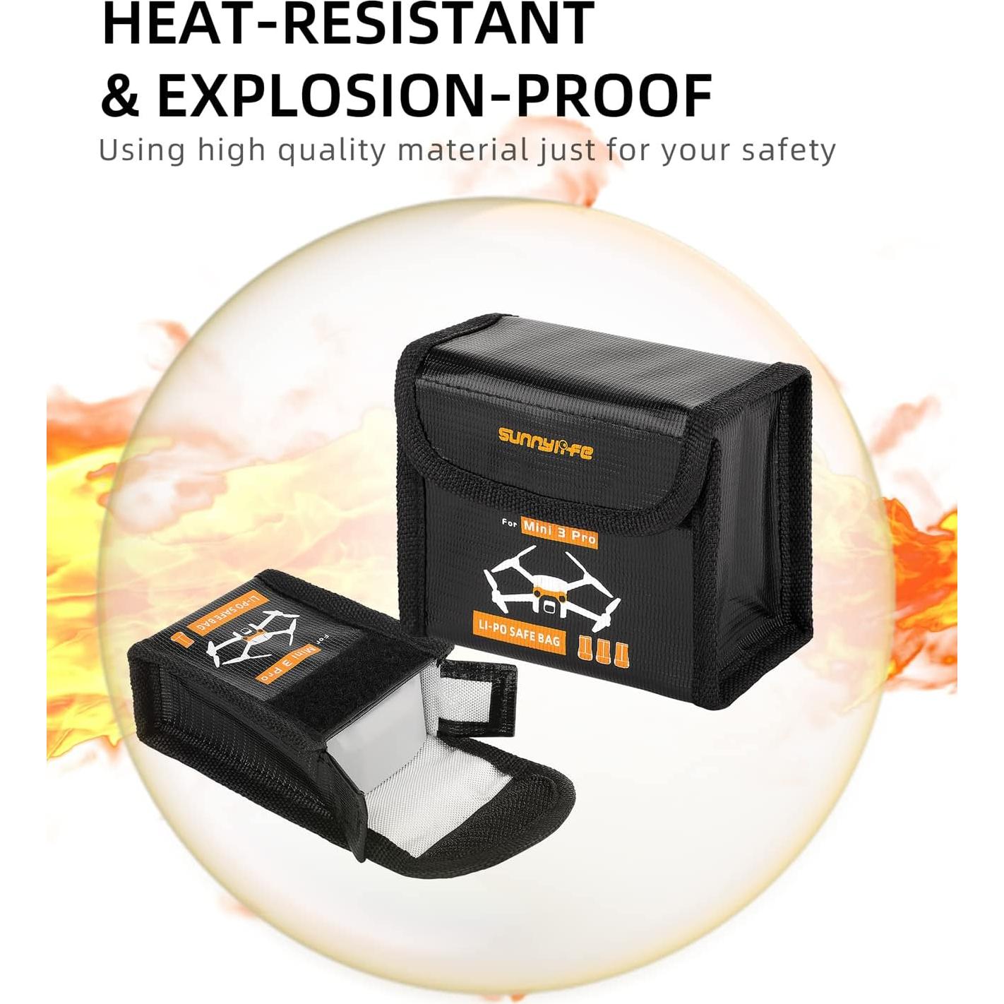Bolsa de Seguridad Resistente al Fuego Anbee para Baterías Lipo DJI Mini 3/3 Pro
