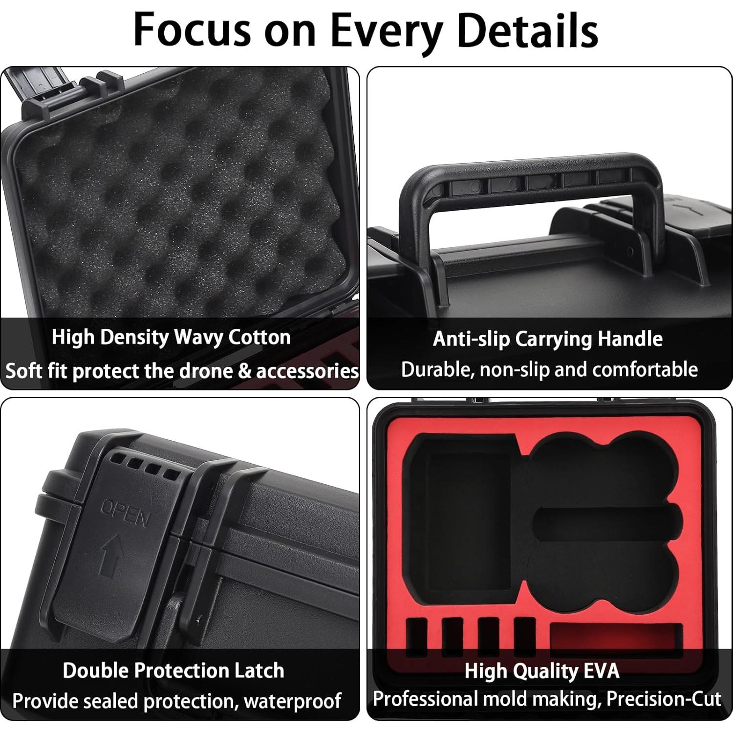 Neo Case, Hard Waterproof Carrying Case for DJI Neo Fly More Combo, Travel Portable Case for DJI NEO Accessories(RC-N3/N2 Remote Controller,Neo Intelligent Flight Battery/Charging Hub,etc)