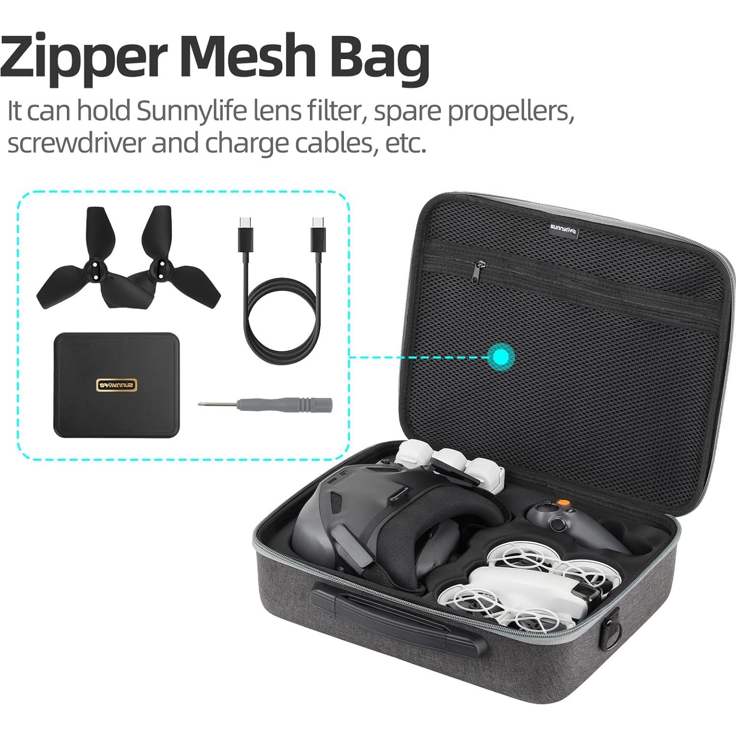 Anbee Carrying Case for DJI Neo Motion Fly More Combo, Travel Shoulder Bag Hard Shell Storage Hand Bag for Neo Drone Accessories