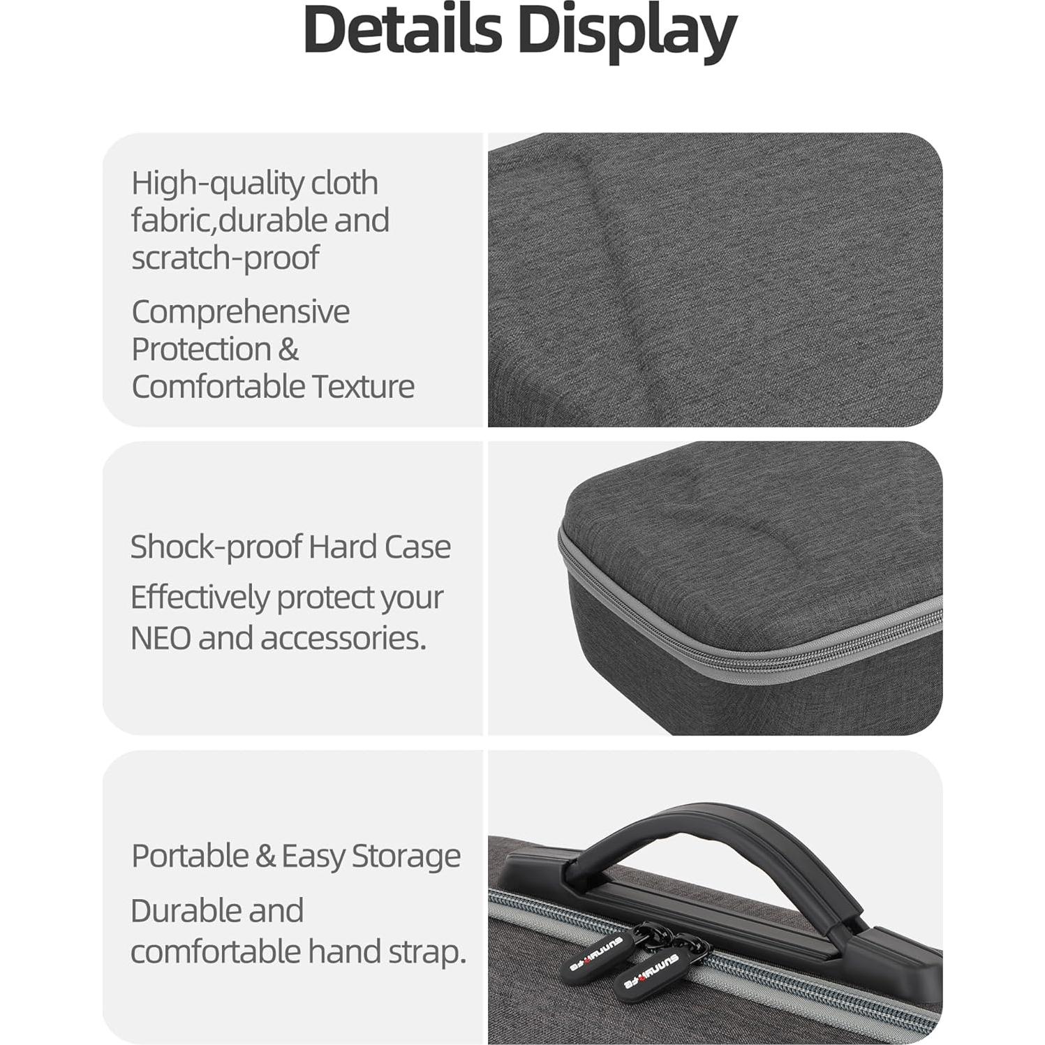 Anbee Carrying Case for DJI Neo Motion Fly More Combo, Travel Shoulder Bag Hard Shell Storage Hand Bag for Neo Drone Accessories