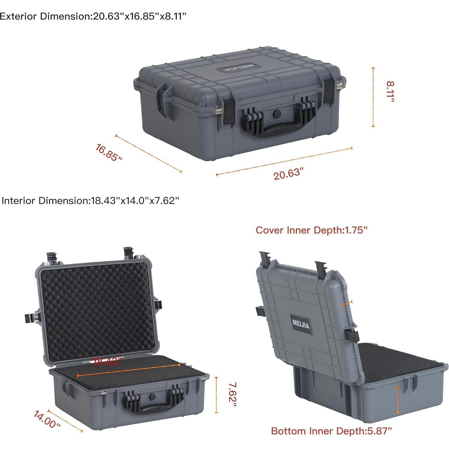 Funda Dura Impermeable MEIJIA para Cámara y Drones 52.3x42.8cm