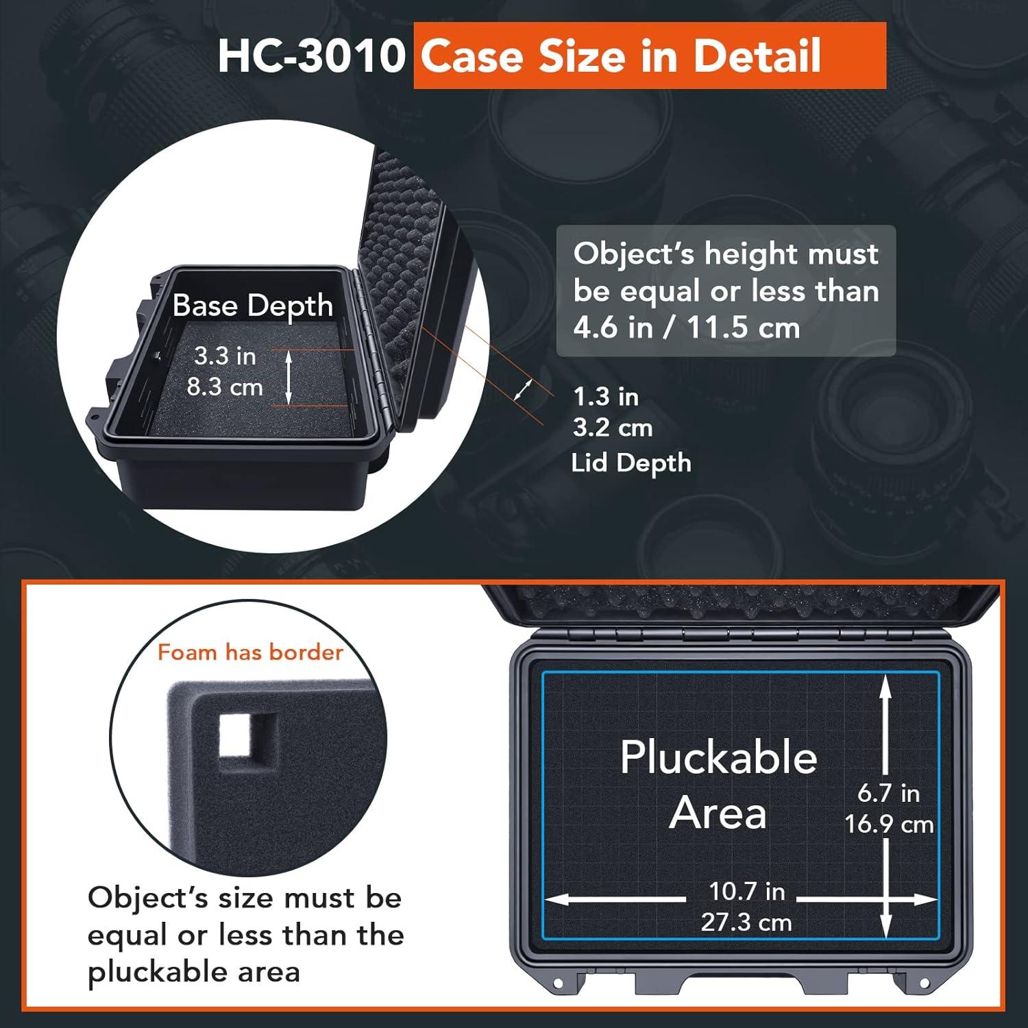 Estuche Duro Impermeable Lykus HC-3010 30x20x12 cm