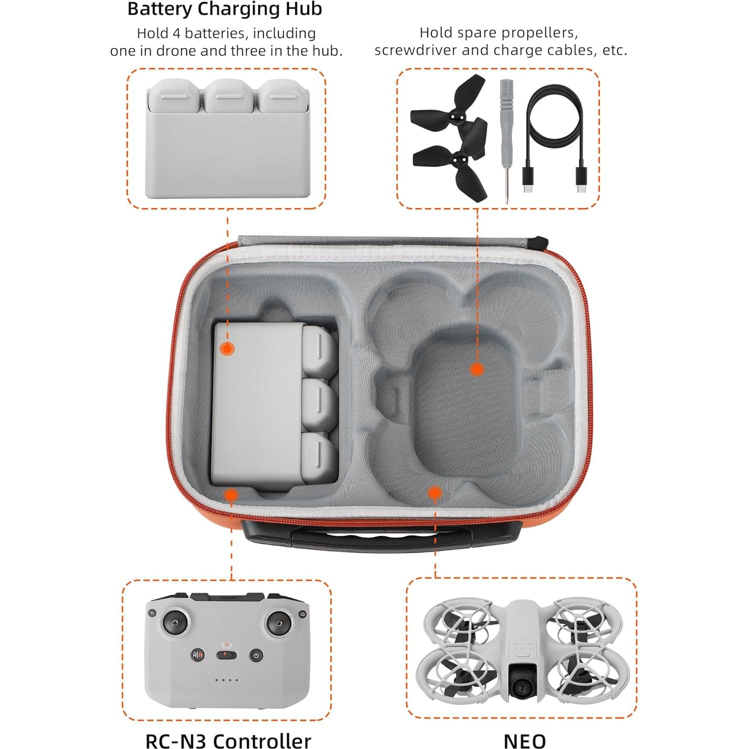 Funda de Transporte FSIDIWT para Dron DJI Neo - Gris Claro