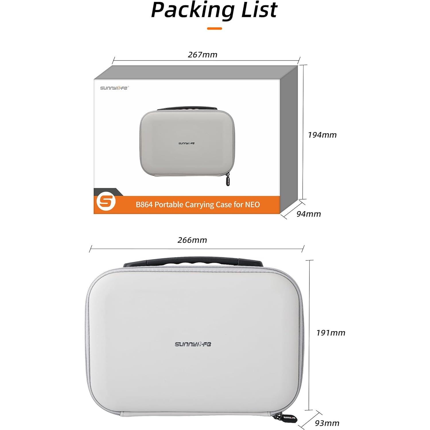 Funda de Transporte FSIDIWT para Dron DJI Neo - Gris Claro