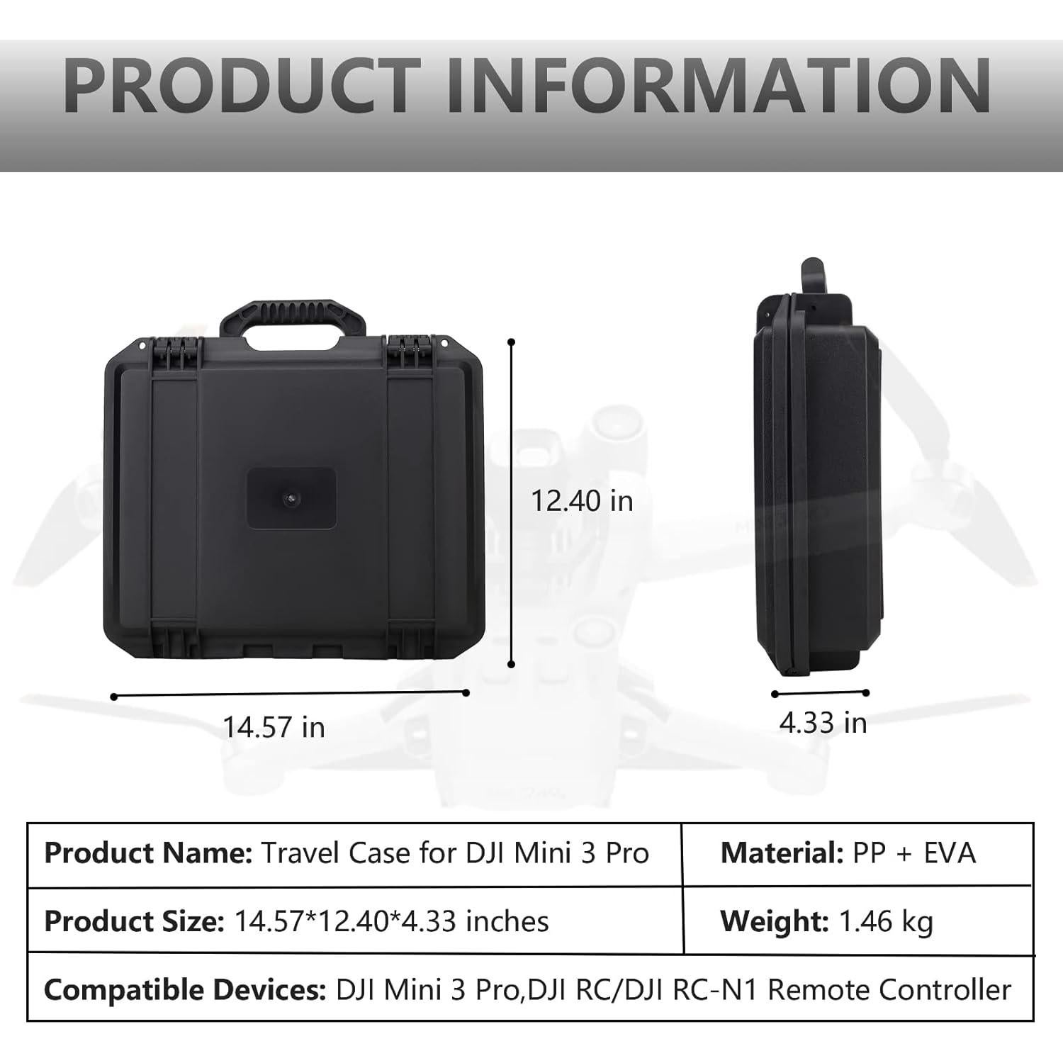 Funda Dura Impermeable Flyekist para DJI Mini 3 Pro - 37x31.5x11 cm