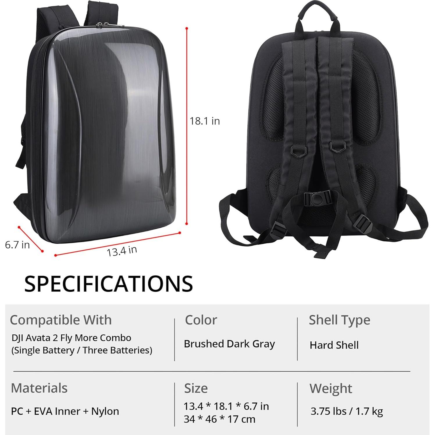 Mochila PONYRC Avata 2 Dura Impermeable para Dron y Accesorios