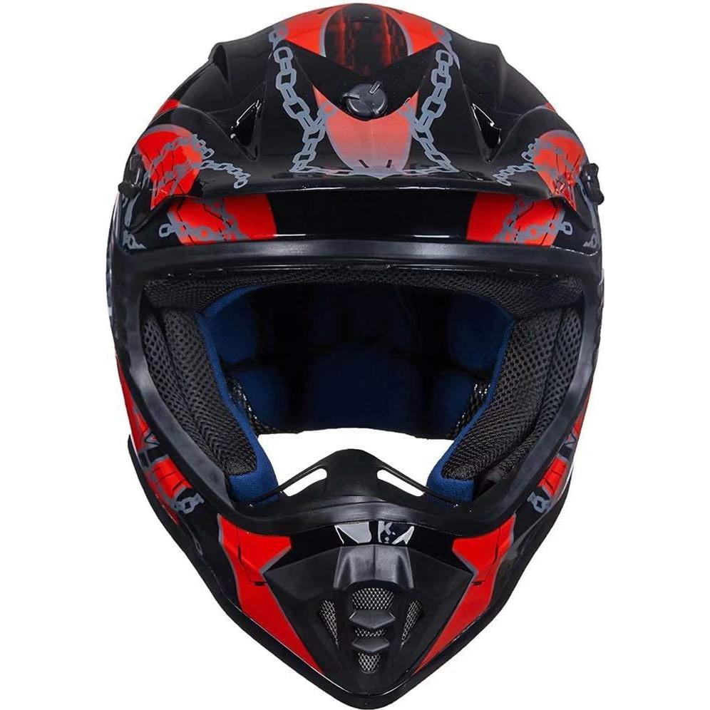Casco de Motocross ILM 128YS Rojo Negro Juvenil Grande