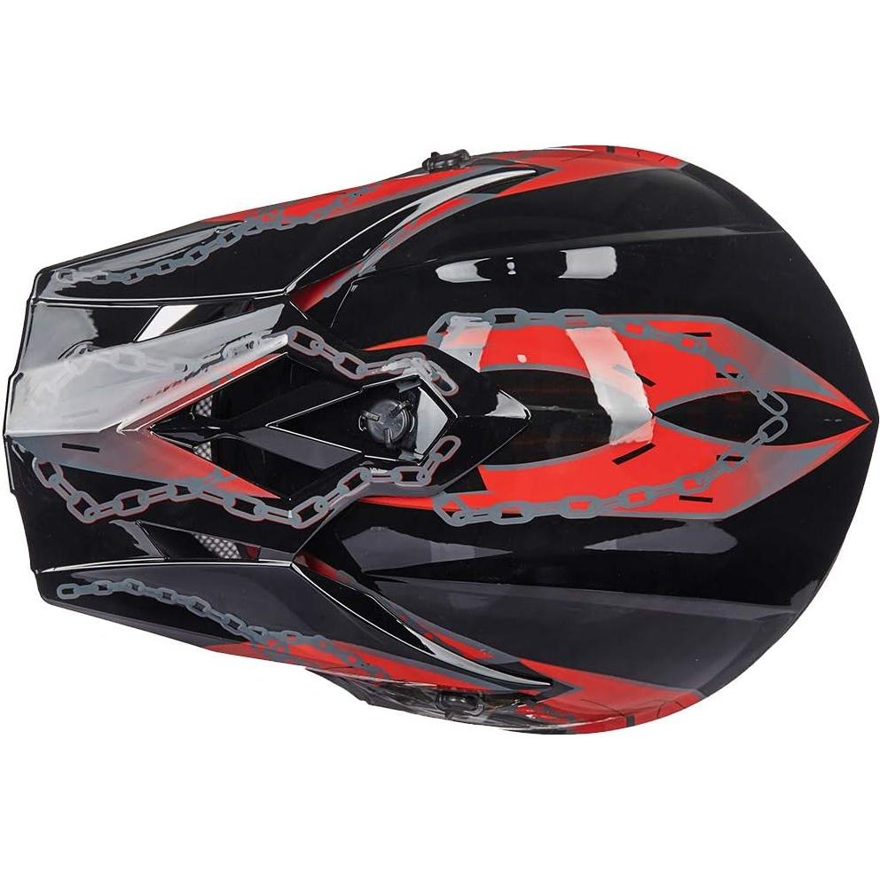 Casco de Motocross ILM 128YS Rojo Negro Juvenil Grande