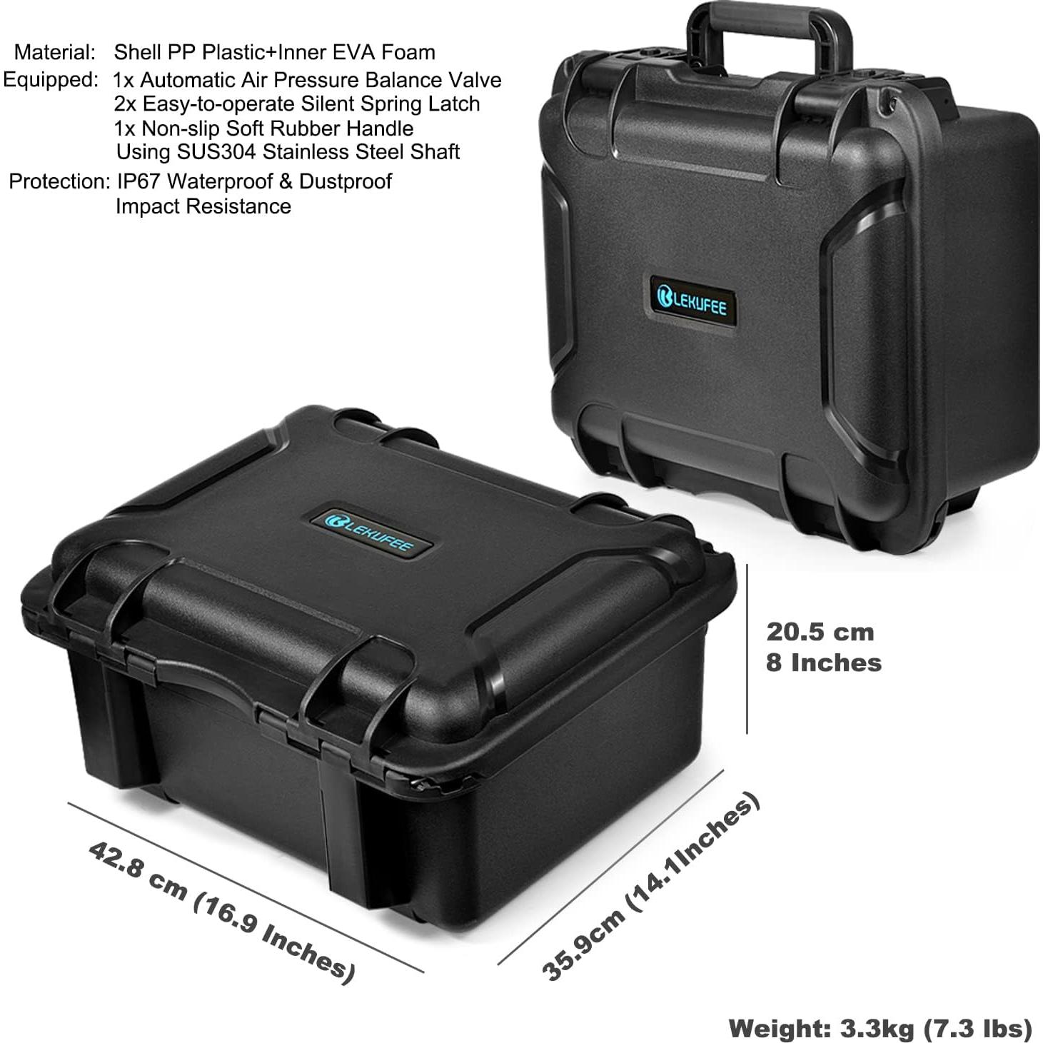 Estuche Duro Impermeable Lekufee para Drone DJI FPV - Negro