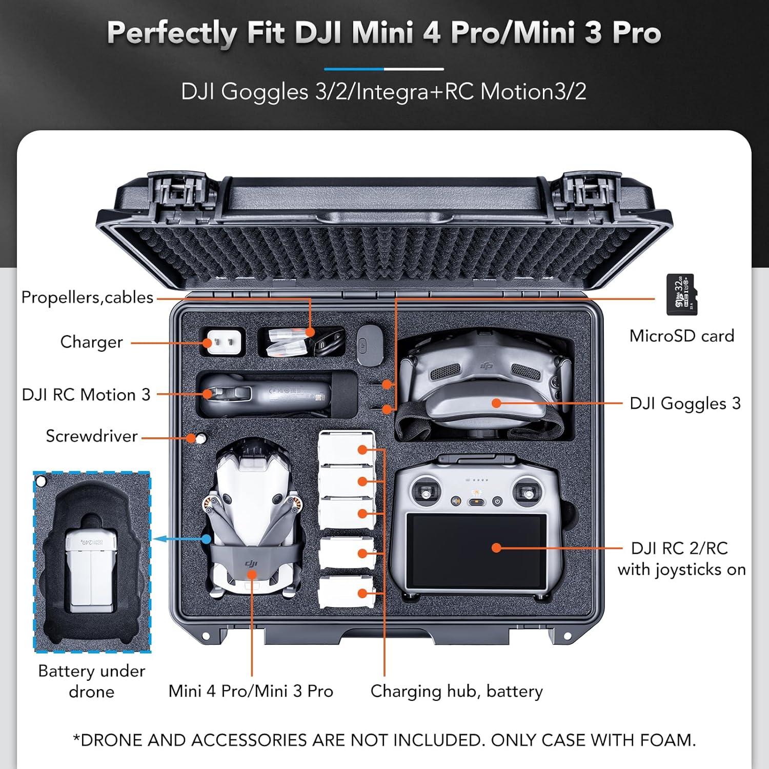 Estuche Duro Impermeable Lykus Titan MM420 para DJI Mini 4 Pro