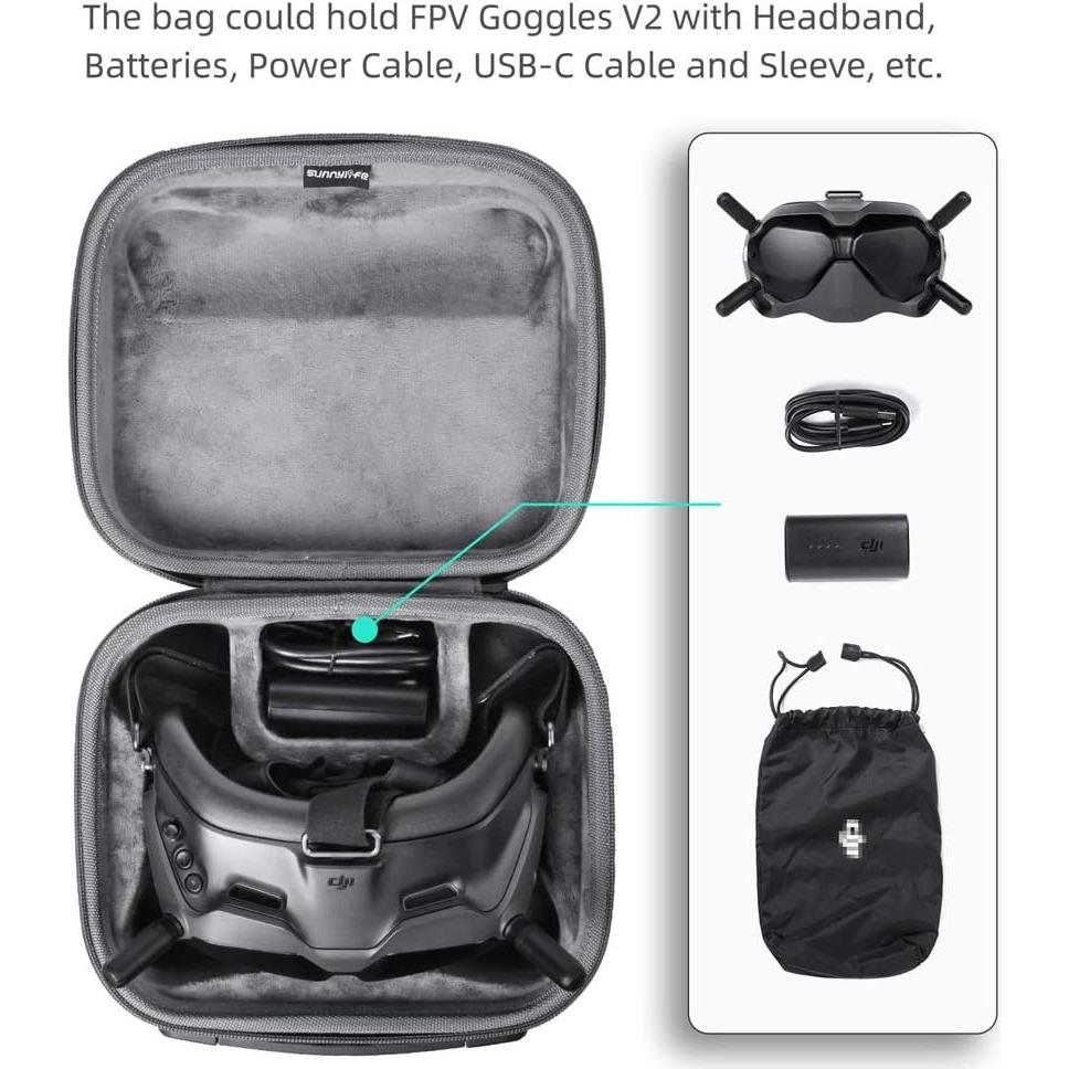 Funda de Transporte Anbee para DJI FPV Goggles V2 - Dura y Portátil