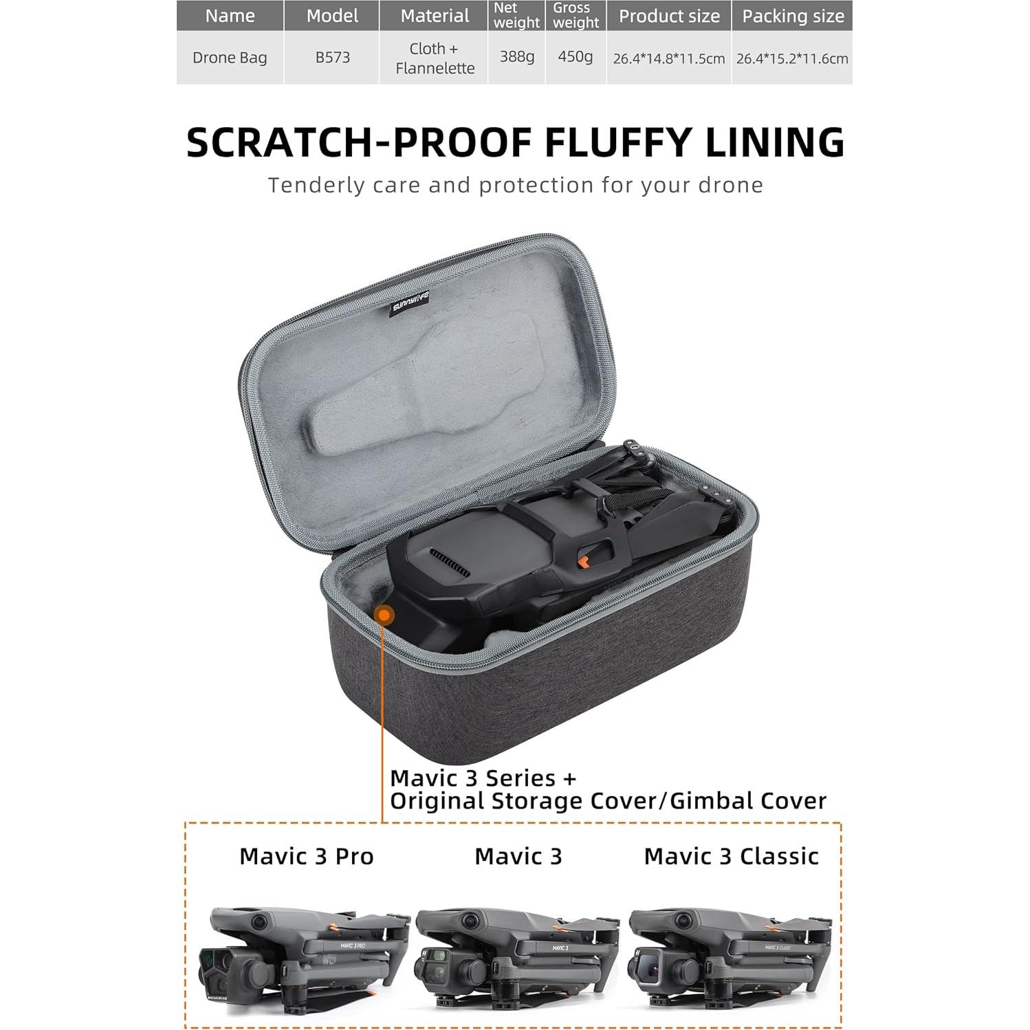 Funda Multifuncional Honlyn para DJI Mavic 3 Classic - Bolsa de Almacenamiento