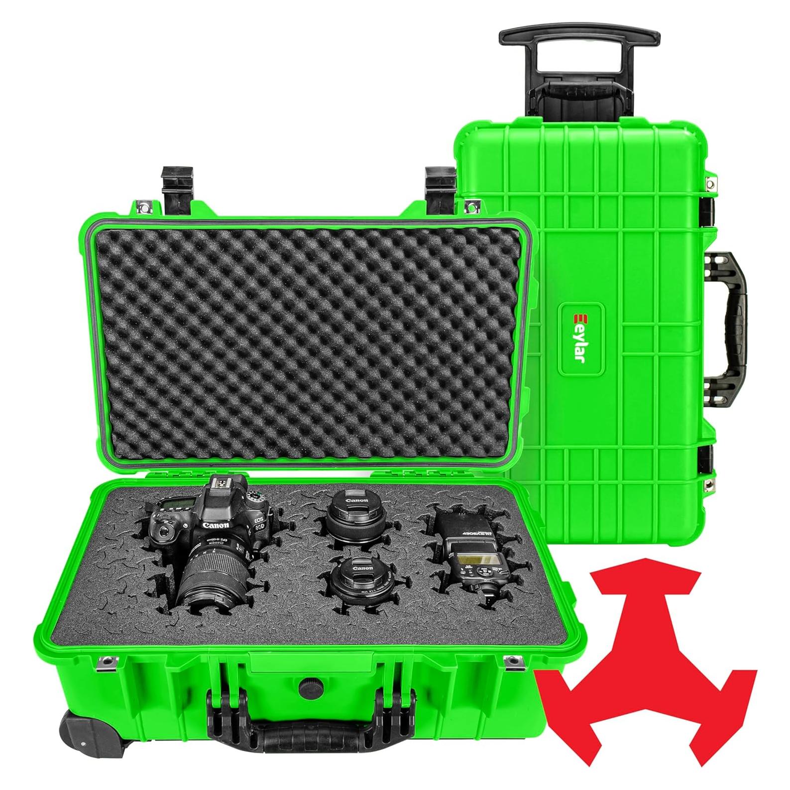 Maleta Rodante Dura Eylar 22" Verde Neón con Espuma RAGAR