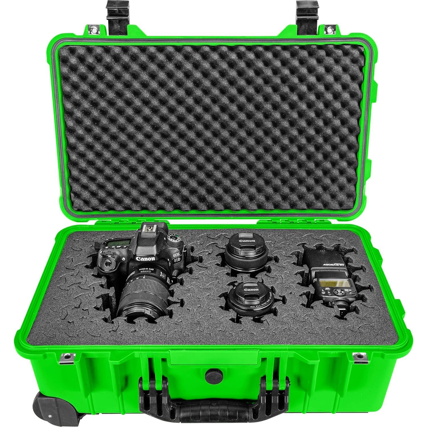 Maleta Rodante Dura Eylar 22" Verde Neón con Espuma RAGAR