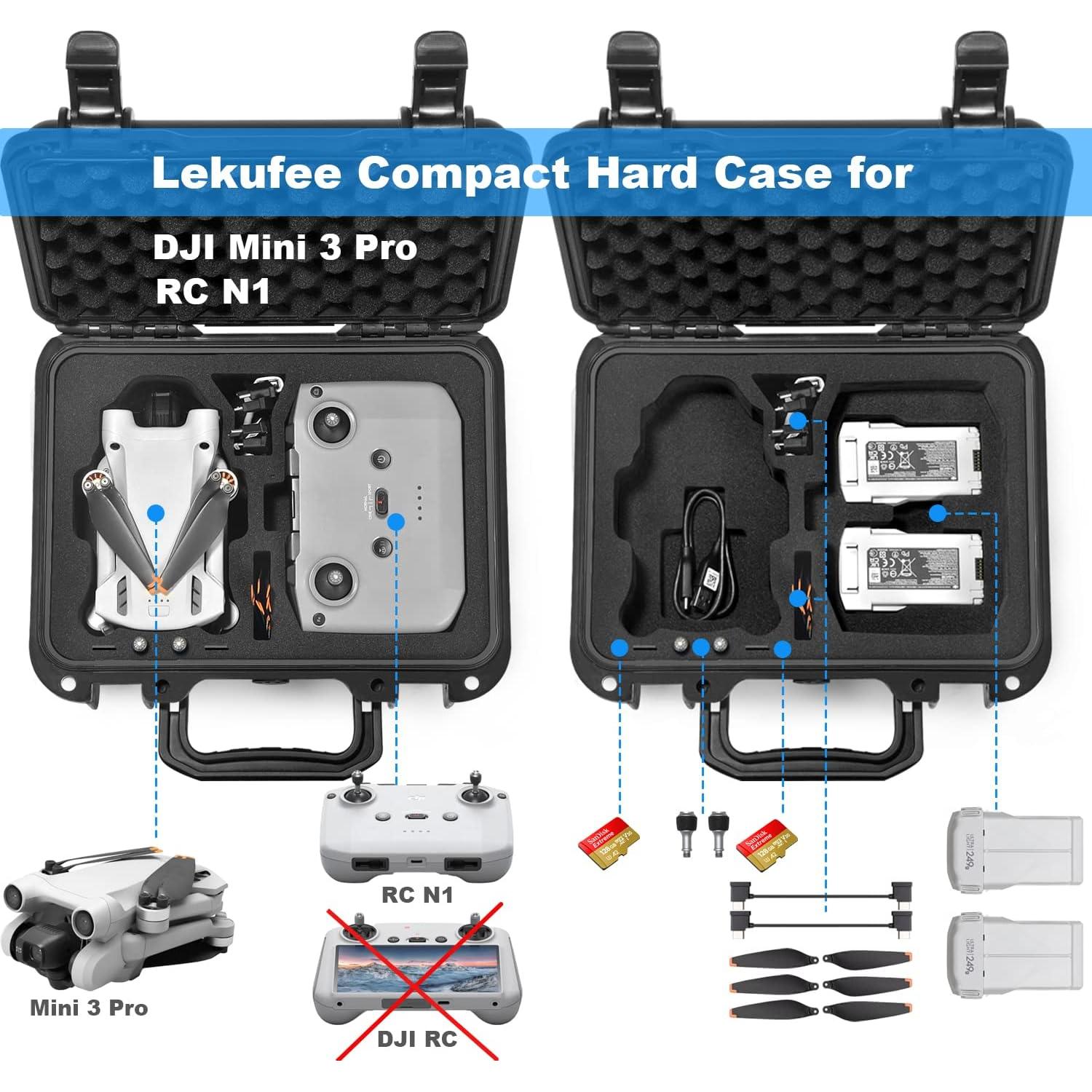 Caja Dura Impermeable Lekufee para Accesorios DJI Mini 3 Pro