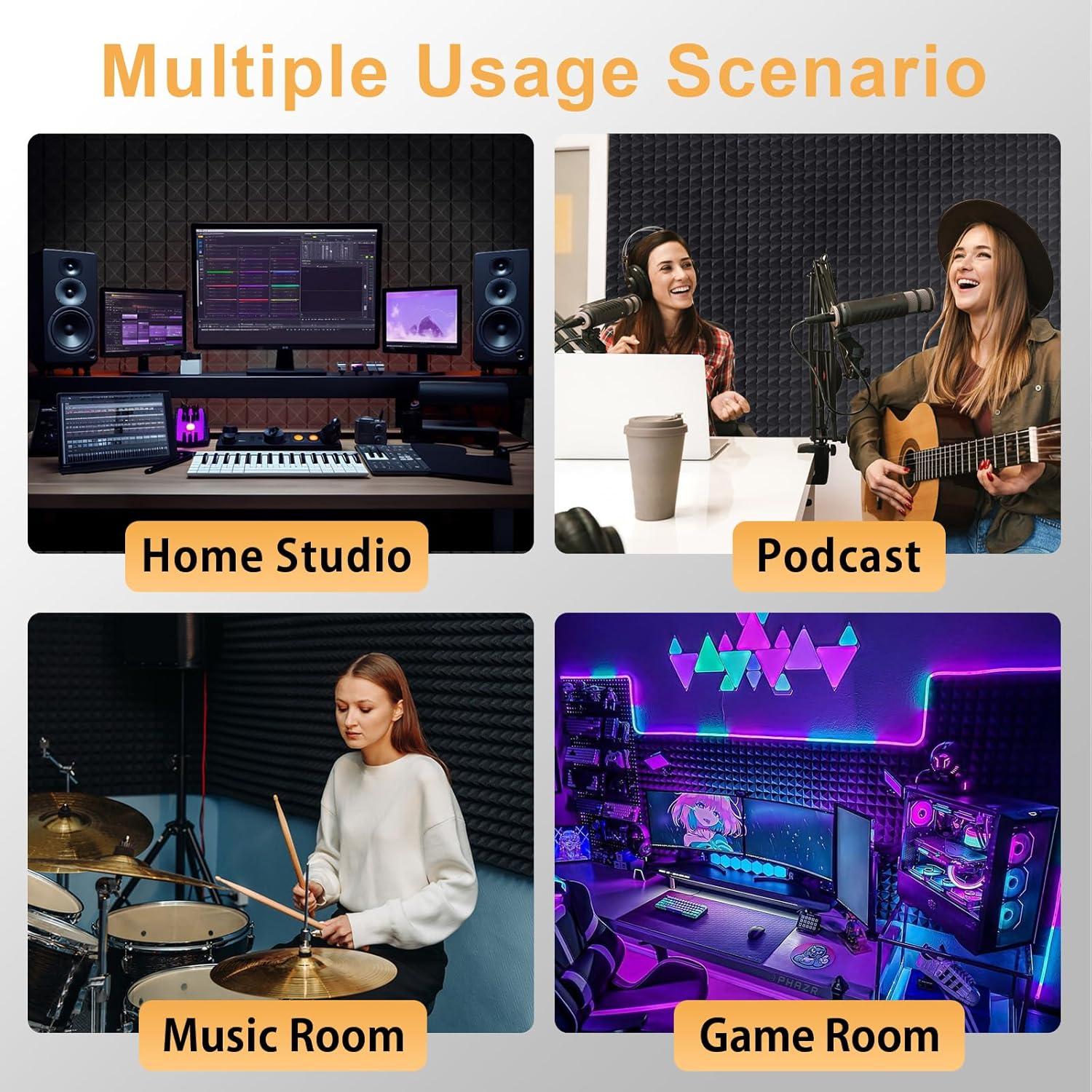 Paquete de 36 Paneles Acústicos AUSLET 30x30 cm Alta Densidad