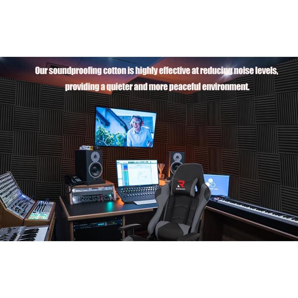 Paquete de 50 Paneles Acústicos 30x30 cm Espuma Aislante Negra