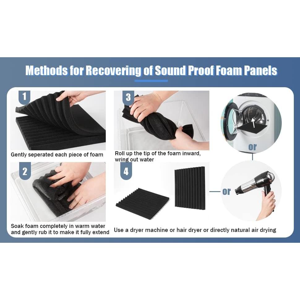 Paquete de 50 Paneles Acústicos 30x30 cm Espuma Aislante Negra