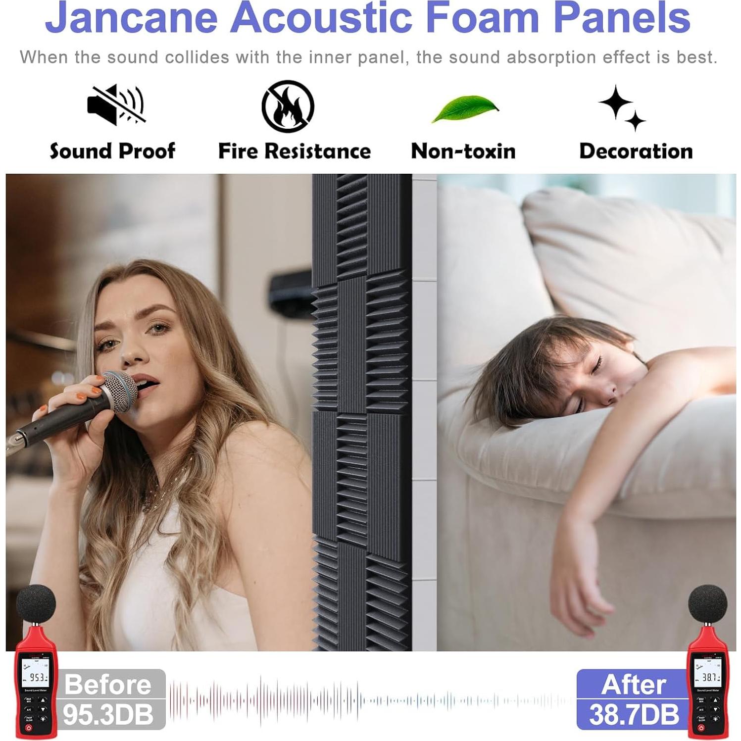 Paquete de 12 Paneles Acústicos Autoadhesivos 30x30 cm